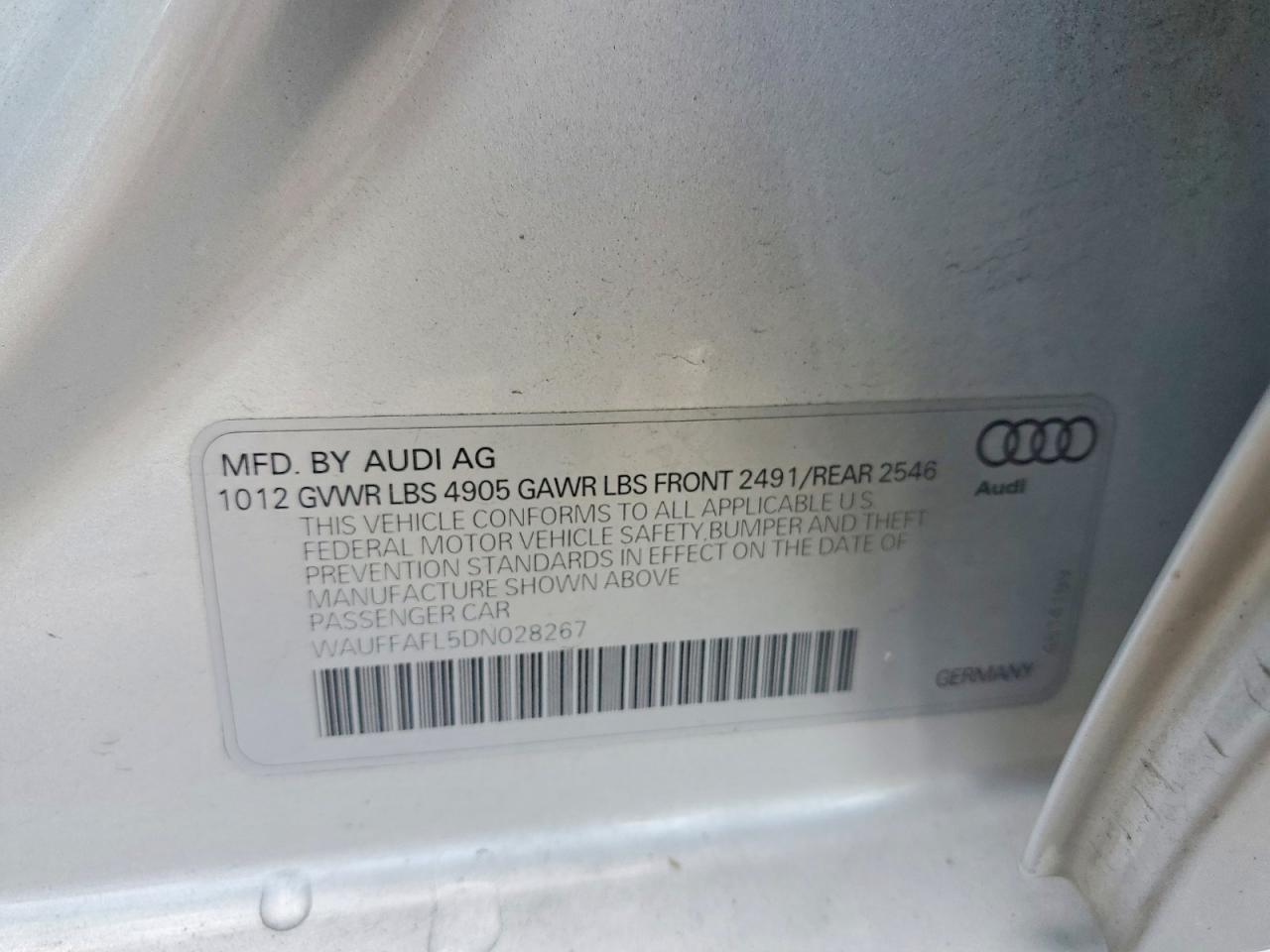 2013 Audi A4 Premium Plus Silver vin: WAUFFAFL5DN028267