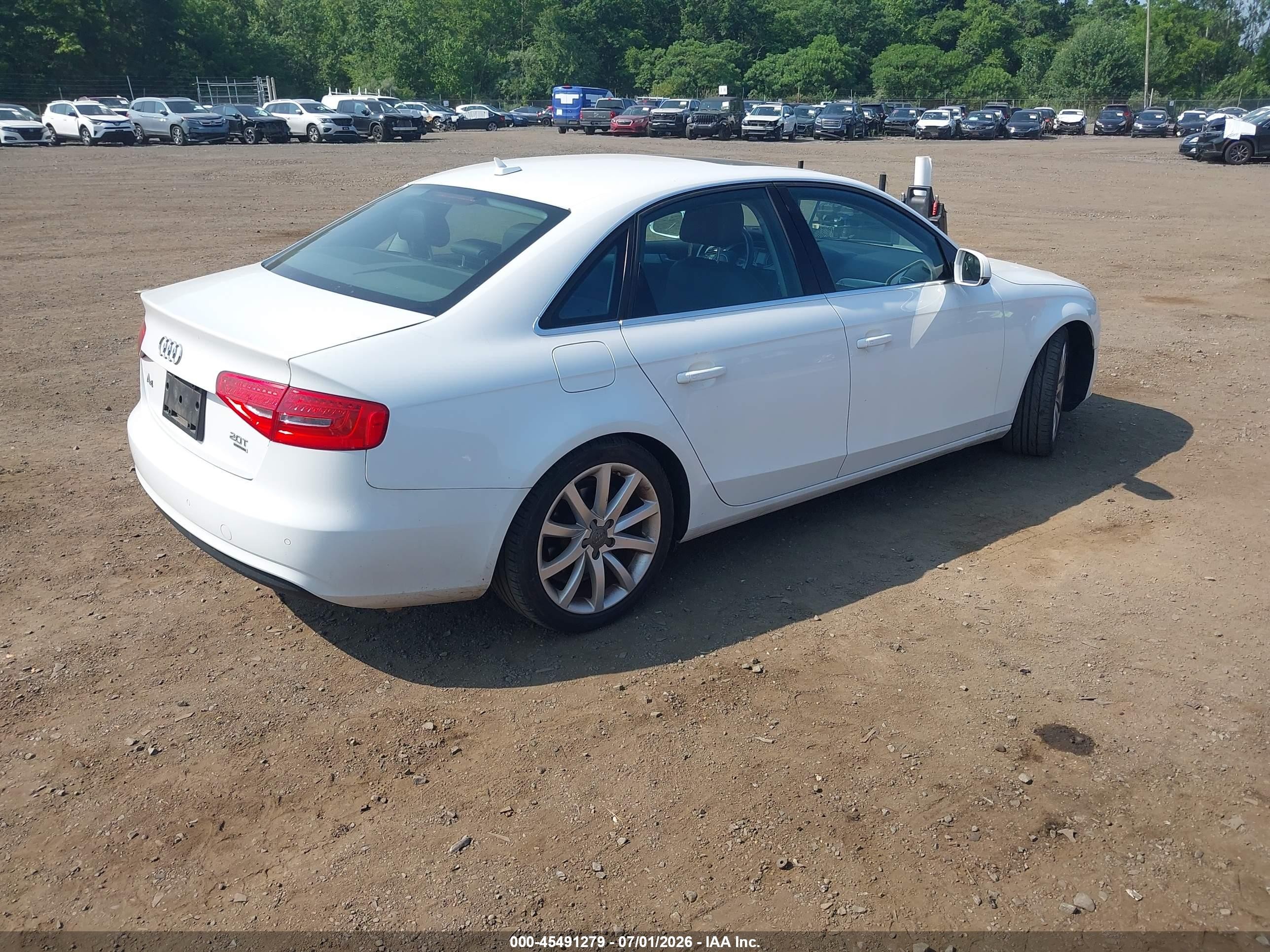 2013 Audi A4 2.0t Premium Белый vin: WAUFFAFL5DN033128
