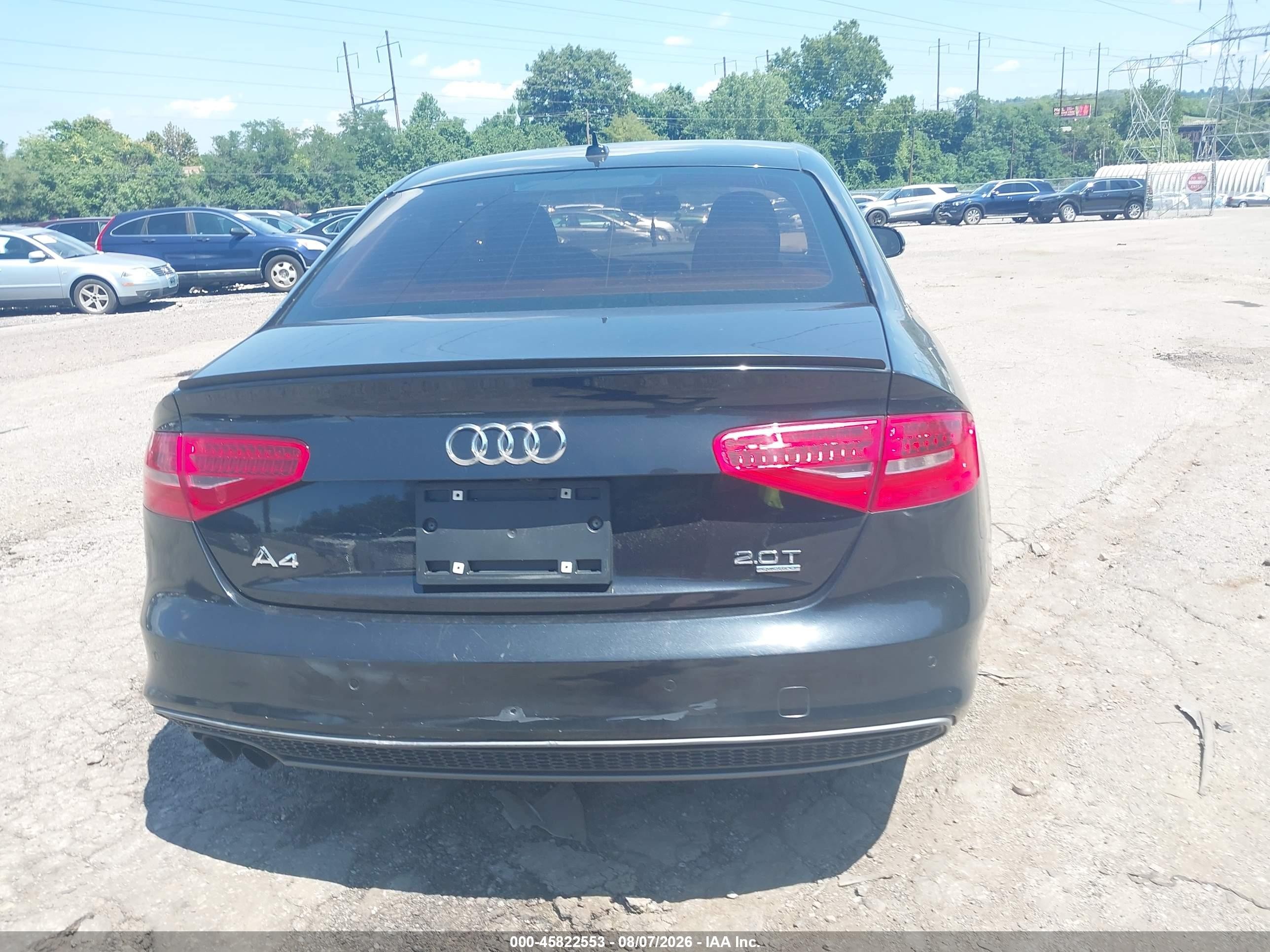 2014 Audi A4 2.0t Premium Черный vin: WAUFFAFL5EA080121