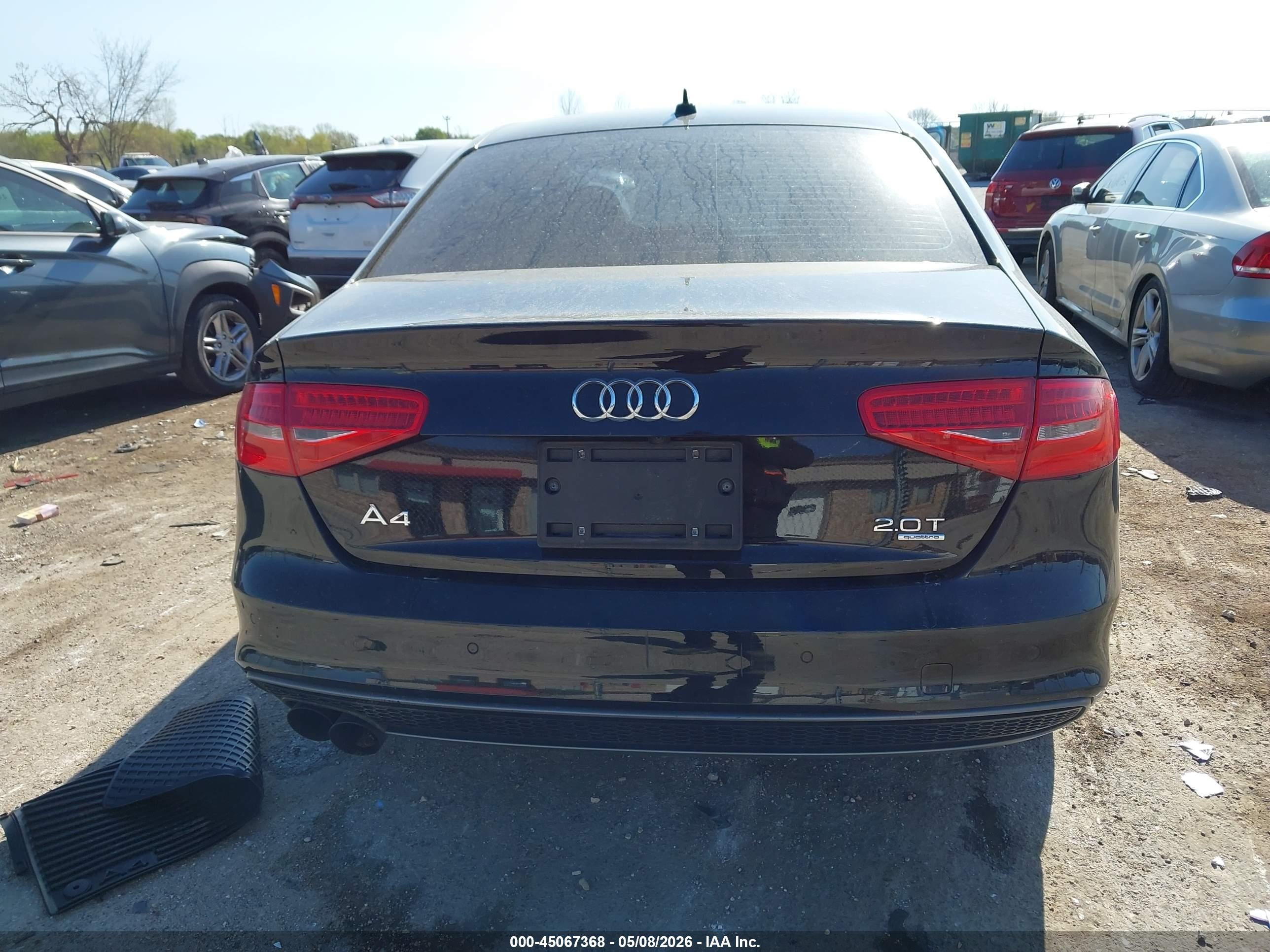 2014 Audi A4 2.0t Premium Черный vin: WAUFFAFL5EN022132