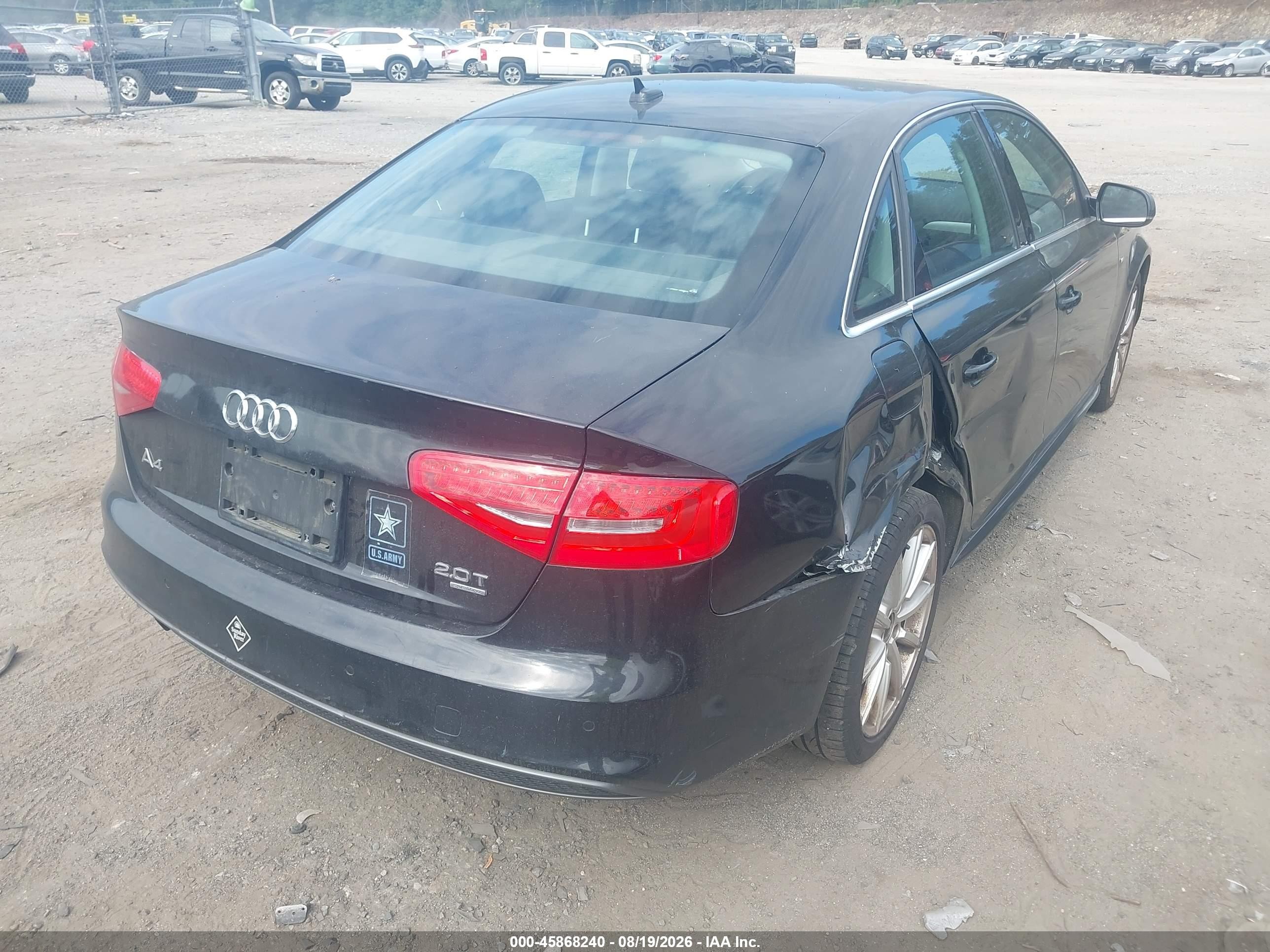 2014 Audi A4 2.0t Premium Черный vin: WAUFFAFL5EN032093