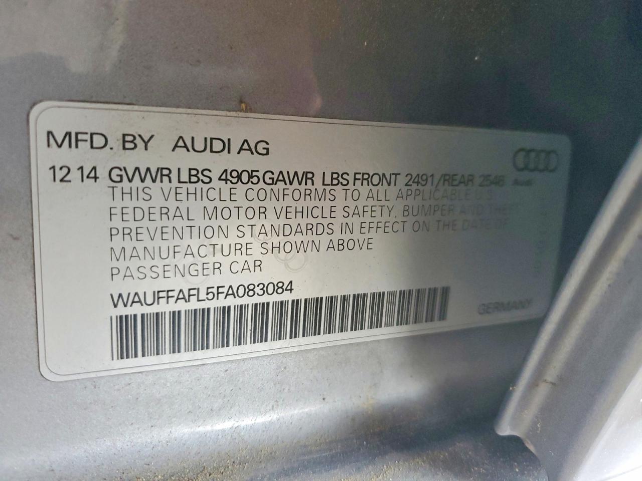 2015 Audi A4 Premium Plus Silver vin: WAUFFAFL5FA083084