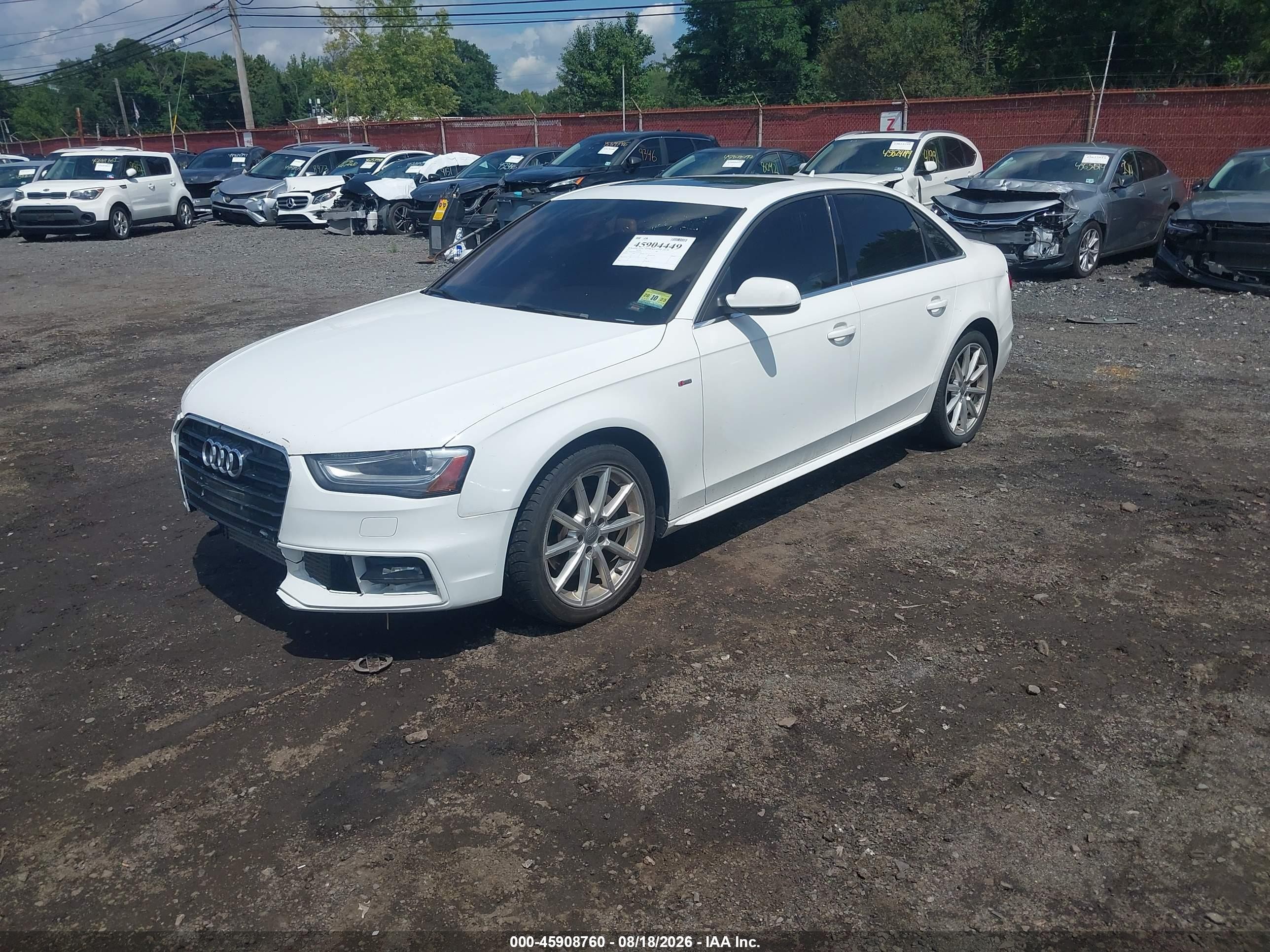 2015 Audi A4 2.0t Premium White vin: WAUFFAFL5FN002903