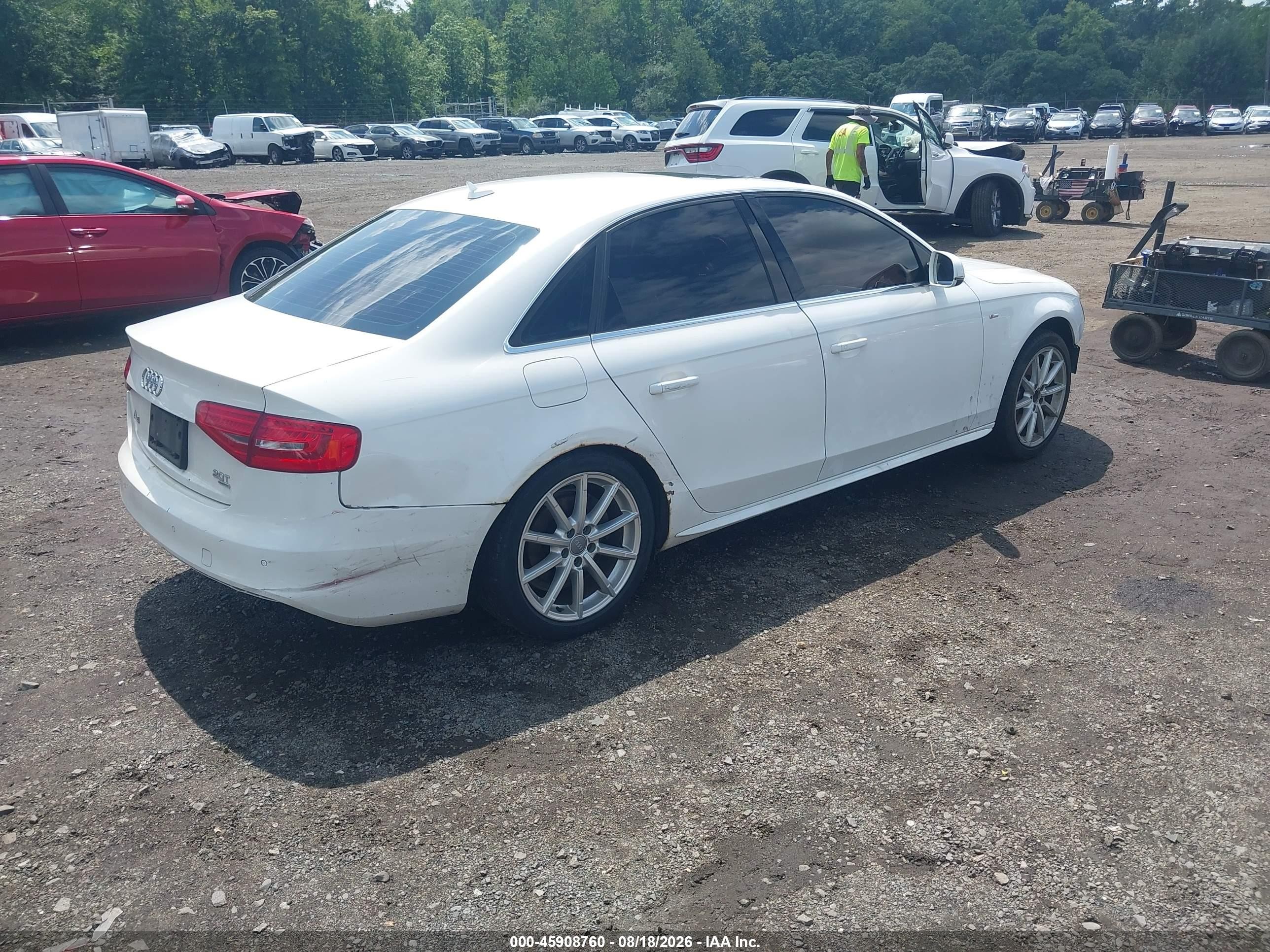 2015 Audi A4 2.0t Premium White vin: WAUFFAFL5FN002903