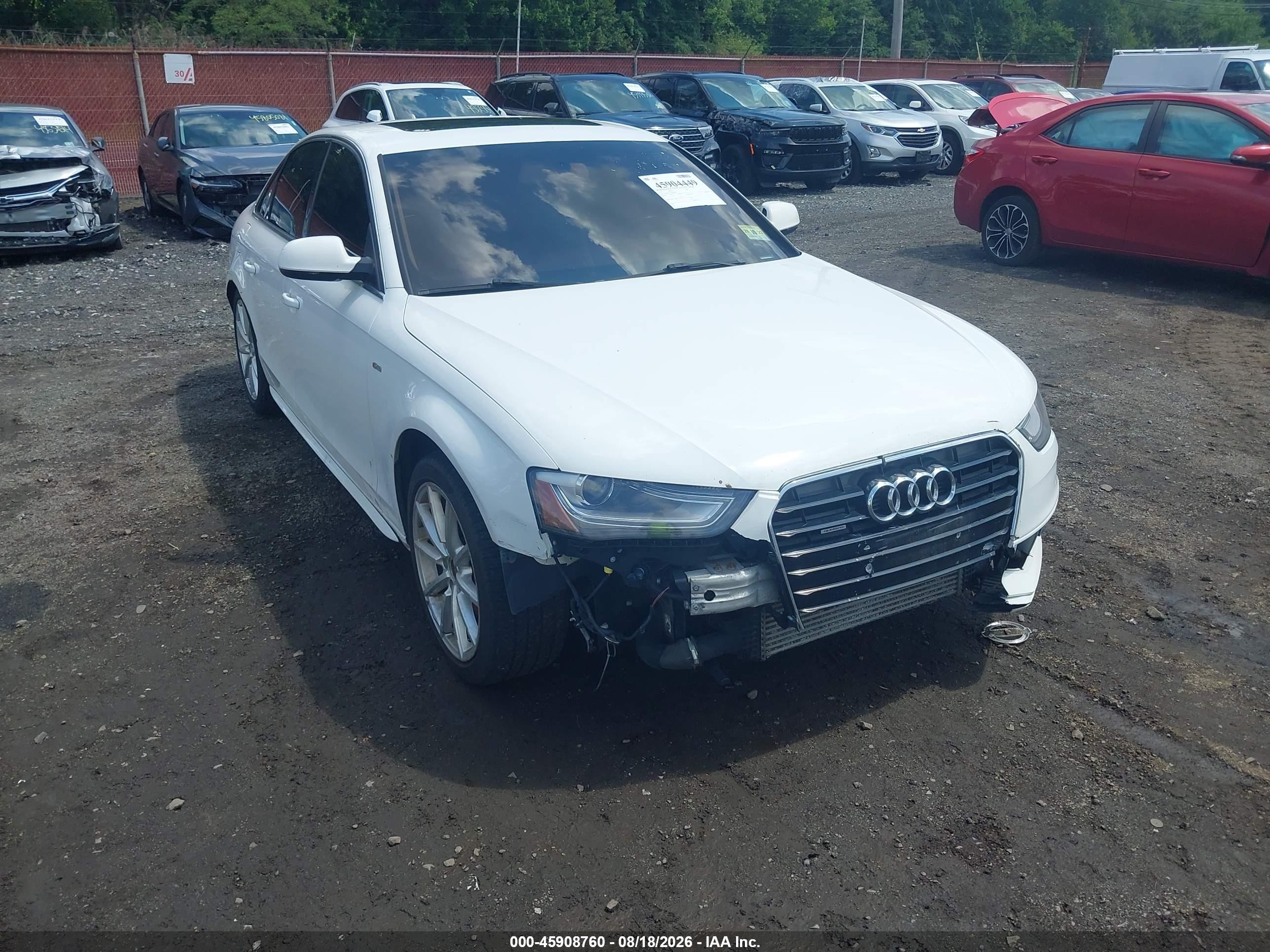 2015 Audi A4 2.0t Premium White vin: WAUFFAFL5FN002903