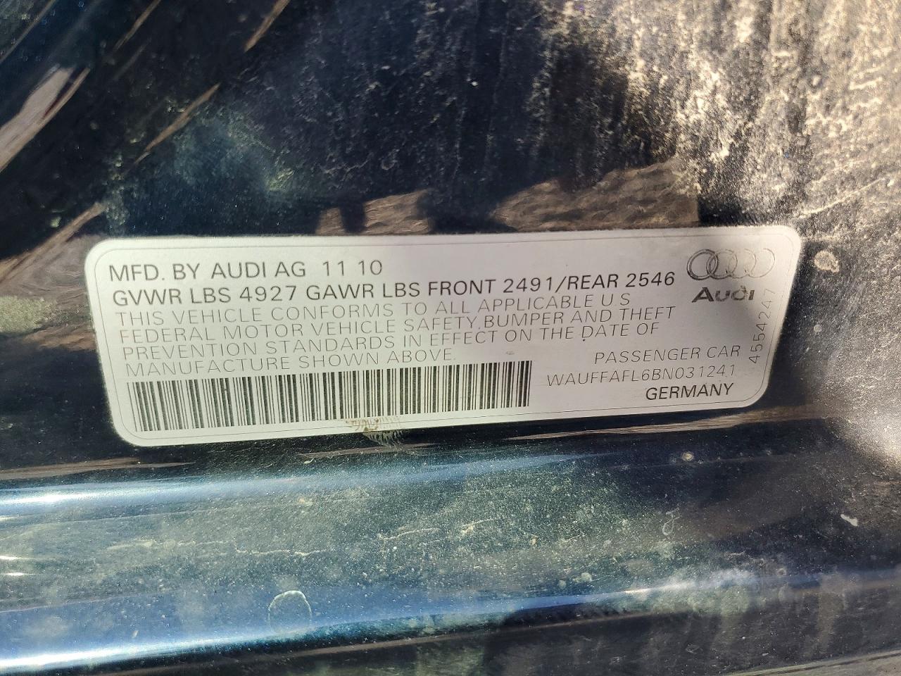 2011 Audi A4 Premium Plus Blue vin: WAUFFAFL6BN031241