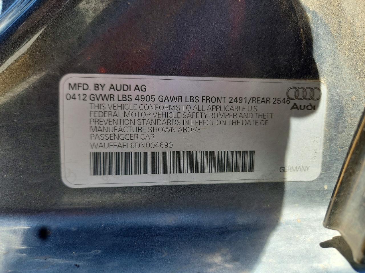 2013 Audi A4 Premium Plus Silver vin: WAUFFAFL6DN004690