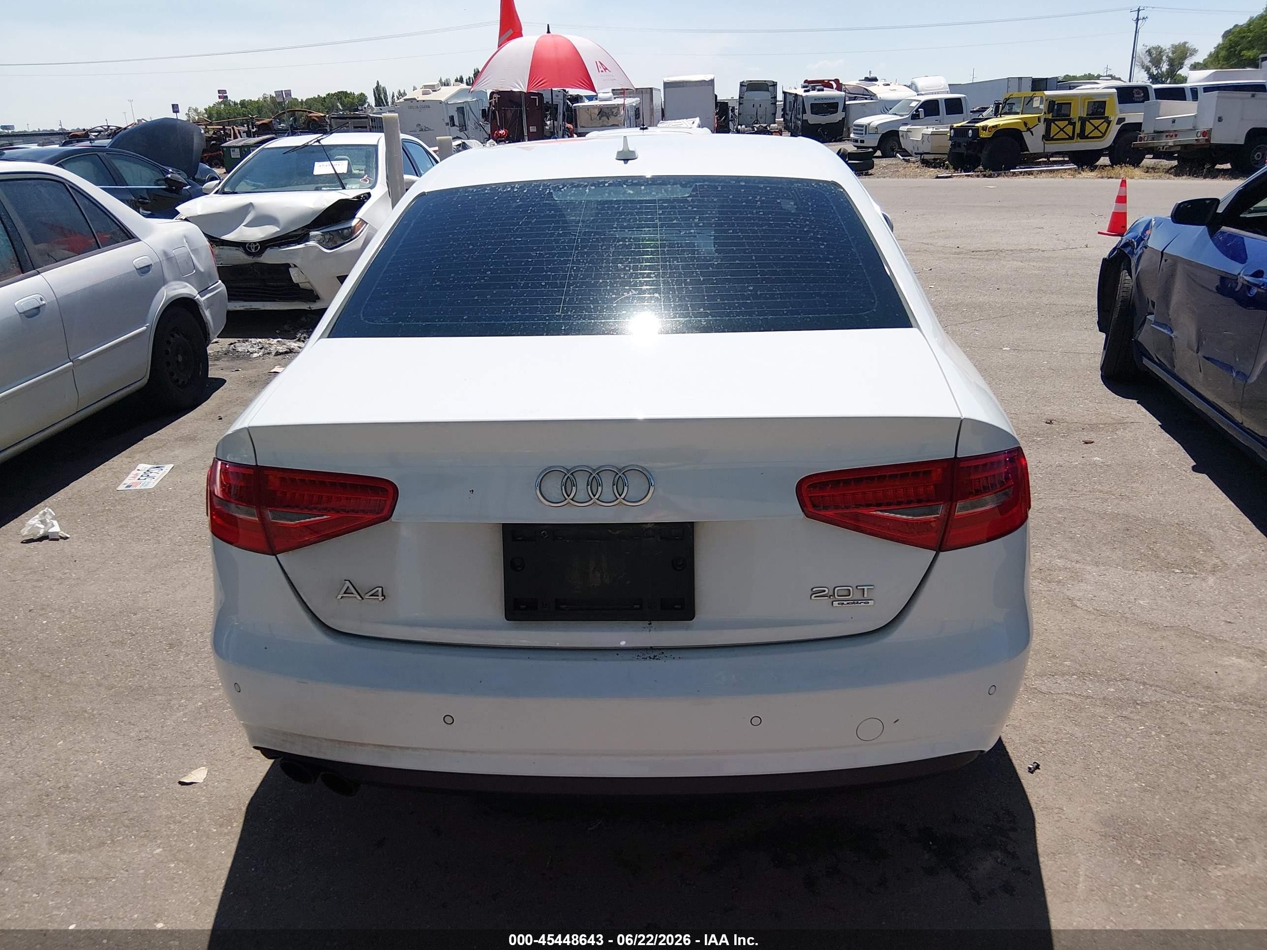 2013 Audi A4 2.0t Premium White vin: WAUFFAFL6DN009047