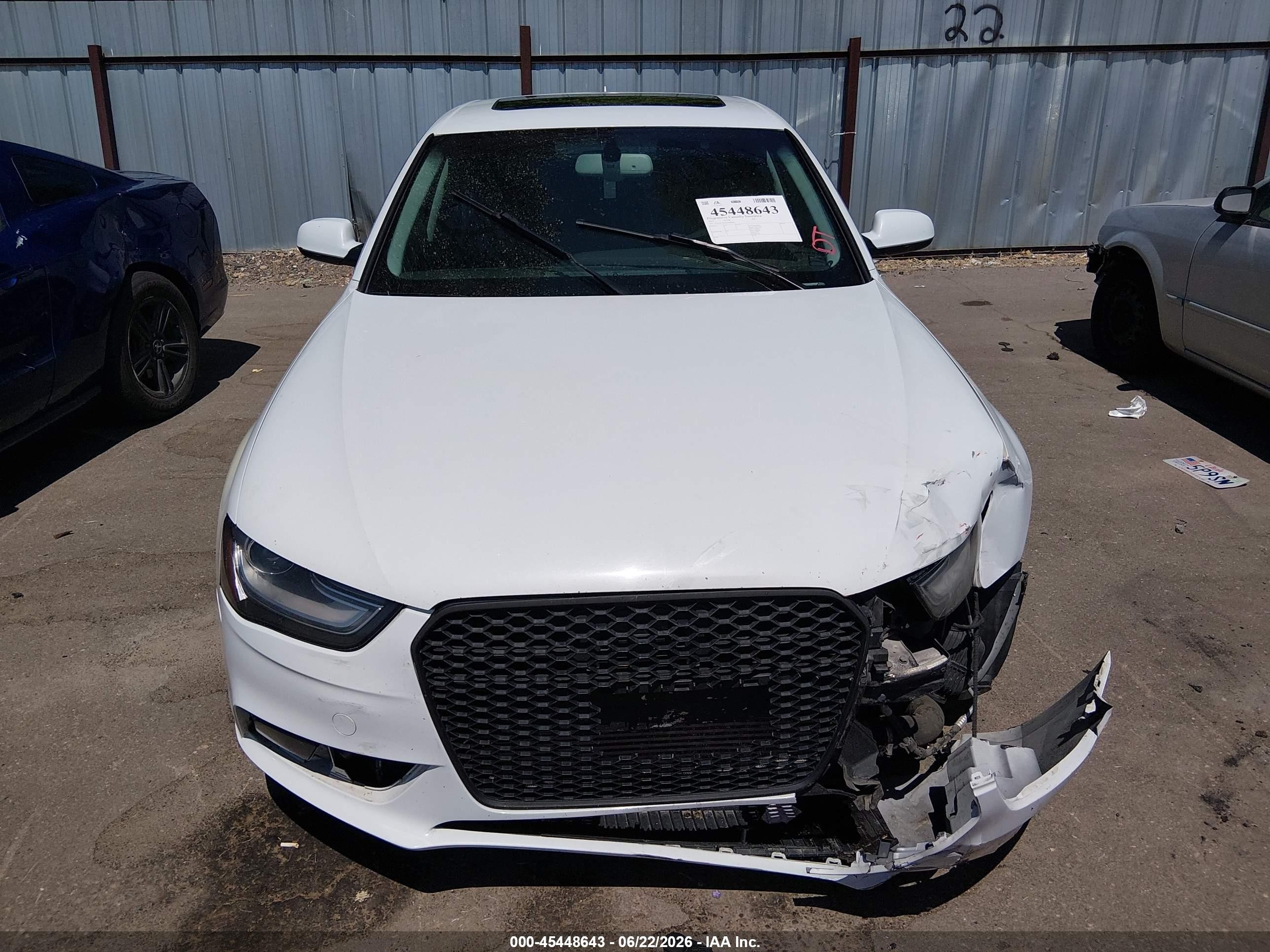 2013 Audi A4 2.0t Premium White vin: WAUFFAFL6DN009047