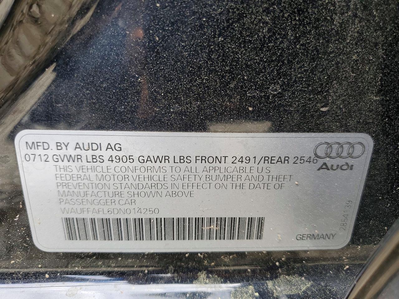 2013 Audi A4 Premium Plus Black vin: WAUFFAFL6DN014250