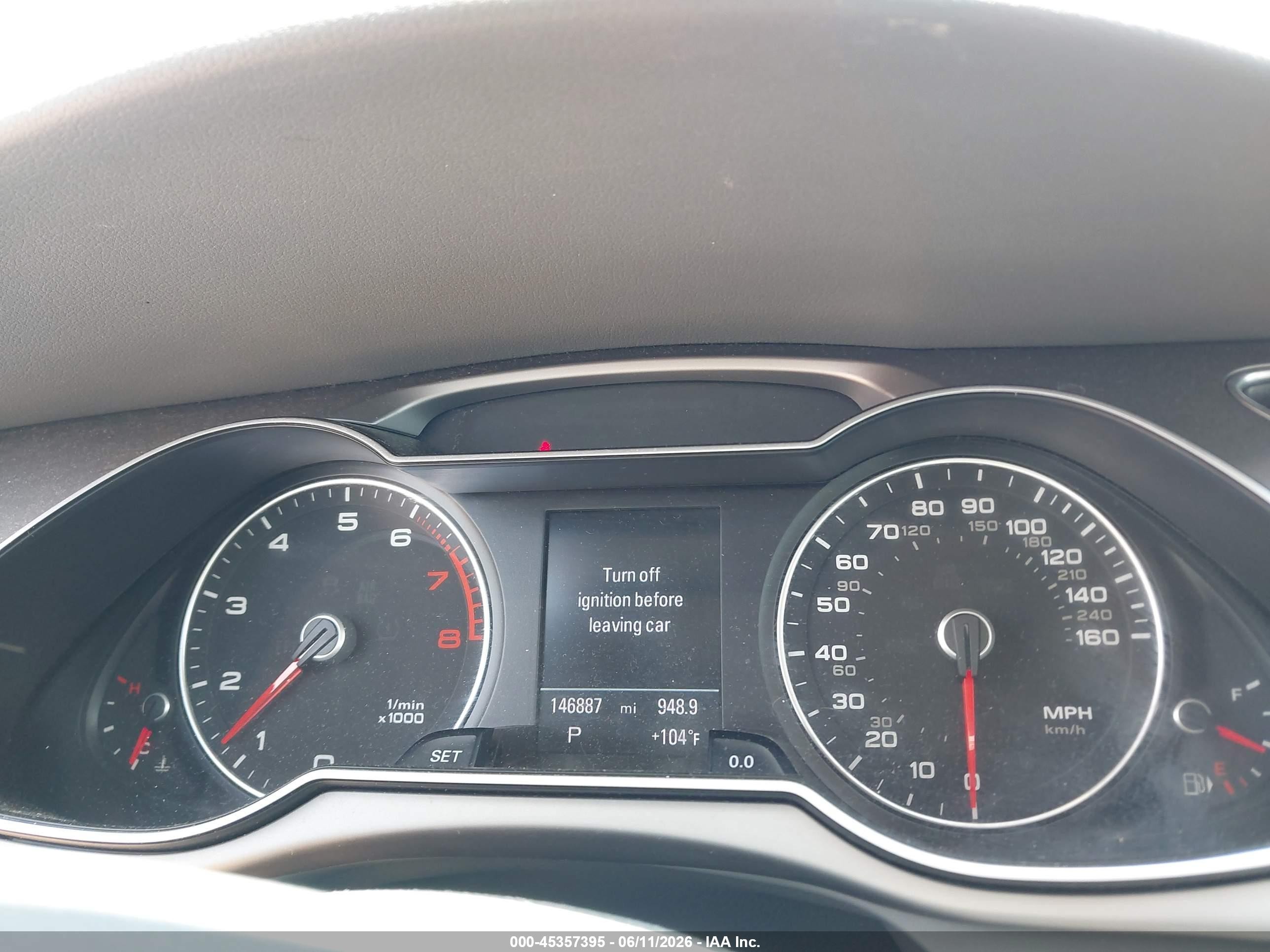 2013 Audi A4 2.0t Premium Black vin: WAUFFAFL6DN024776