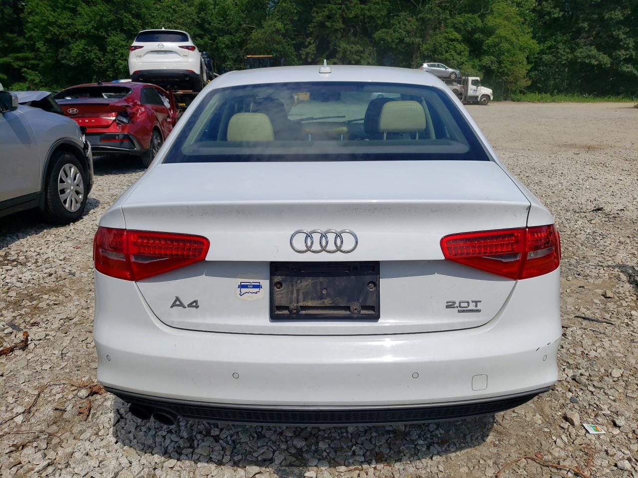2014 Audi A4 Premium Plus White vin: WAUFFAFL6EN017649