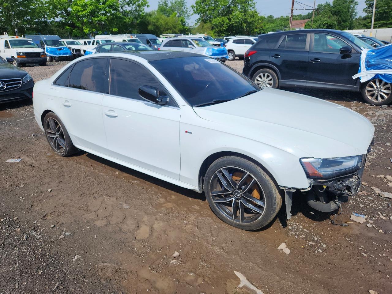 2015 Audi A4 Premium Plus White vin: WAUFFAFL6FN007513