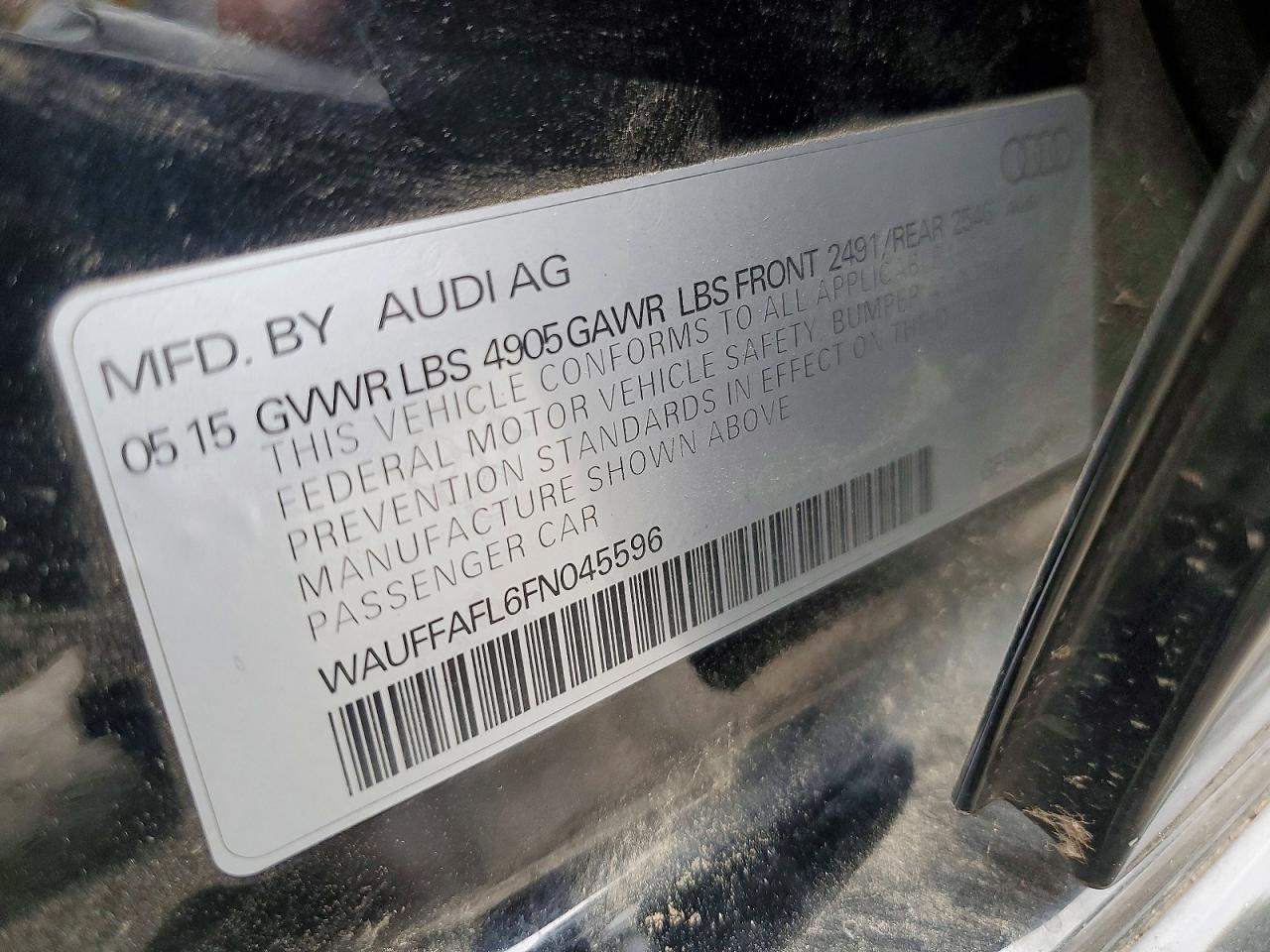 2015 Audi A4 Premium Plus Черный vin: WAUFFAFL6FN045596