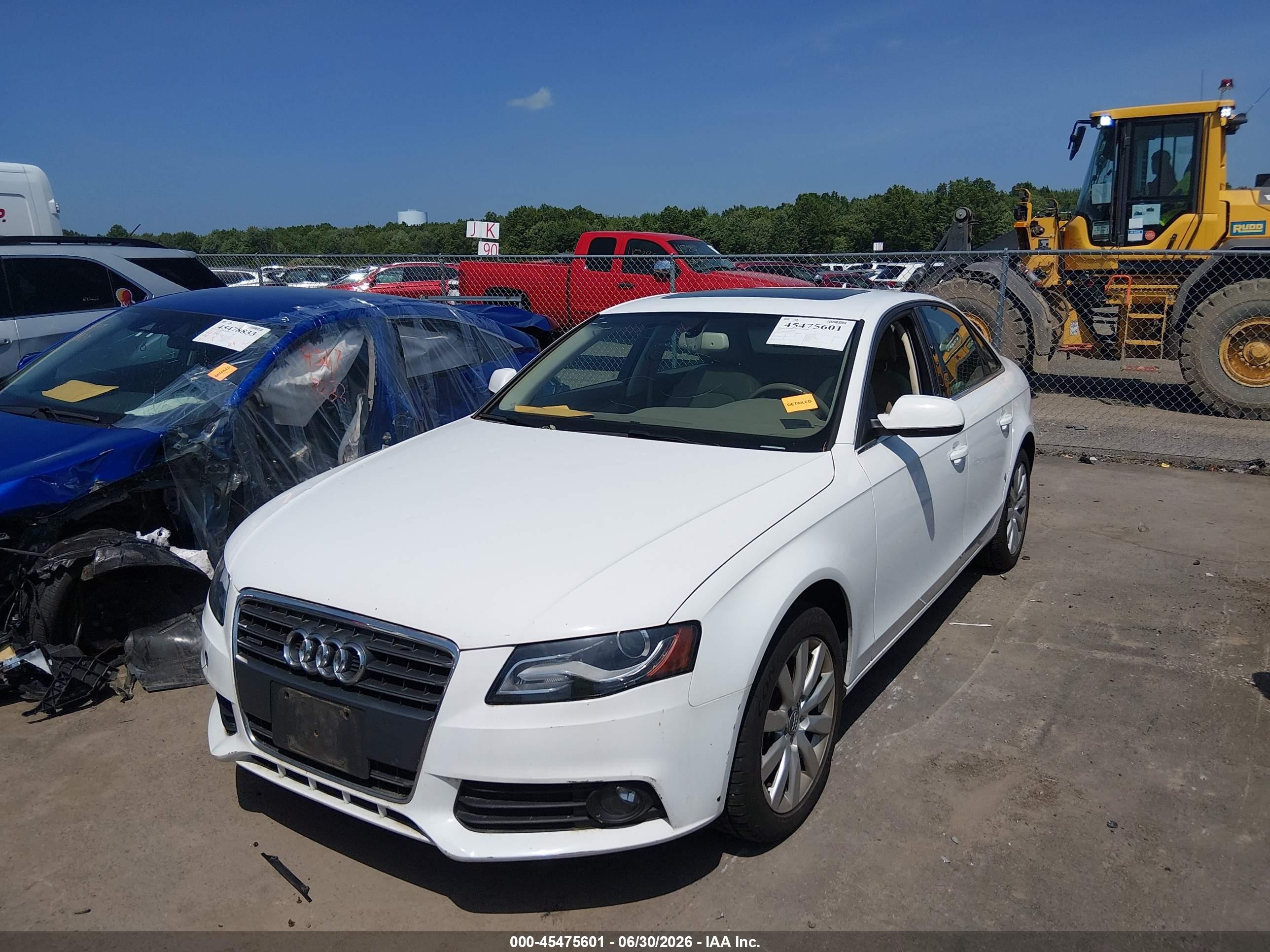 2011 Audi A4 2.0t Premium White vin: WAUFFAFL7BN051949