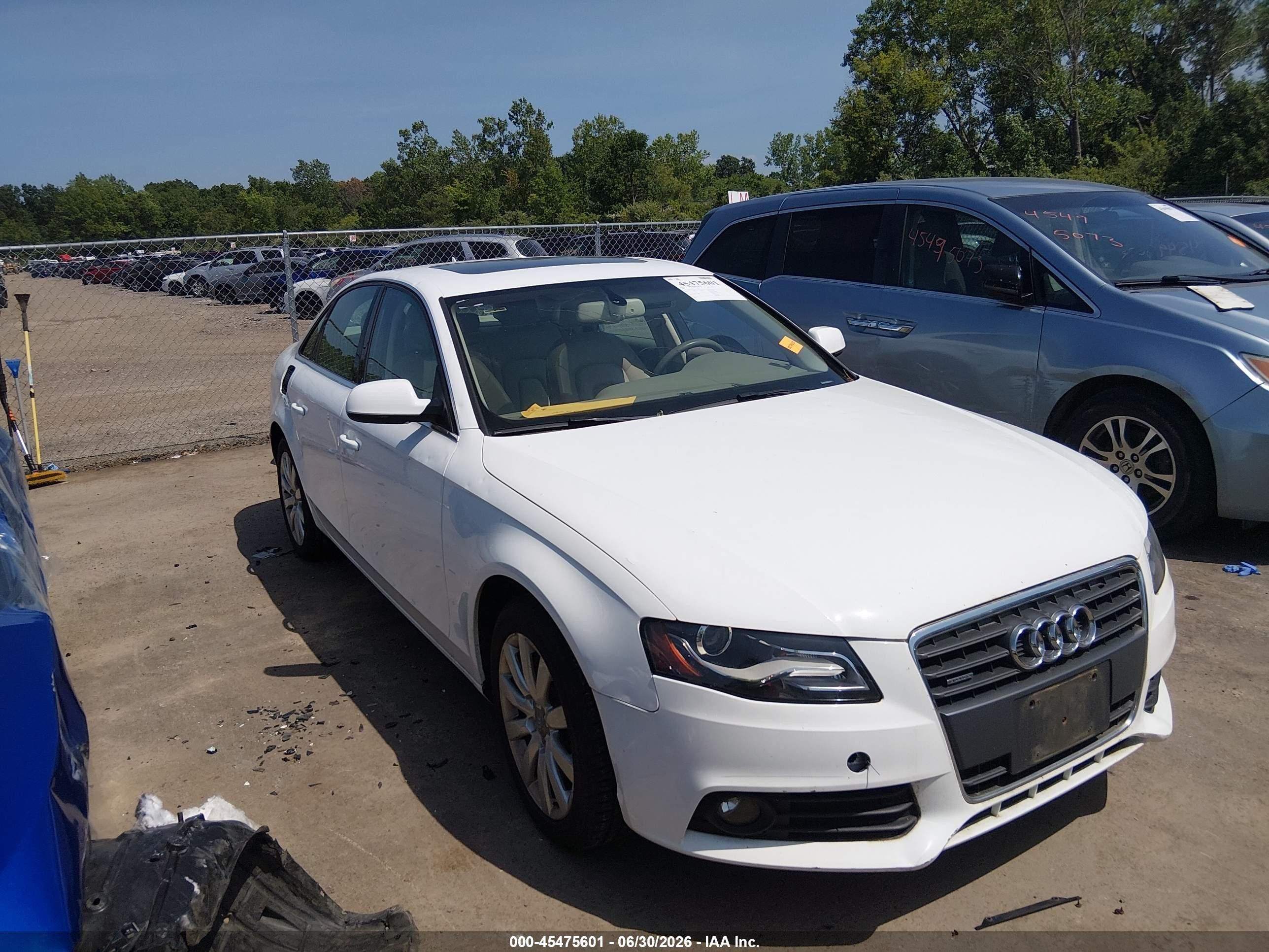 2011 Audi A4 2.0t Premium White vin: WAUFFAFL7BN051949