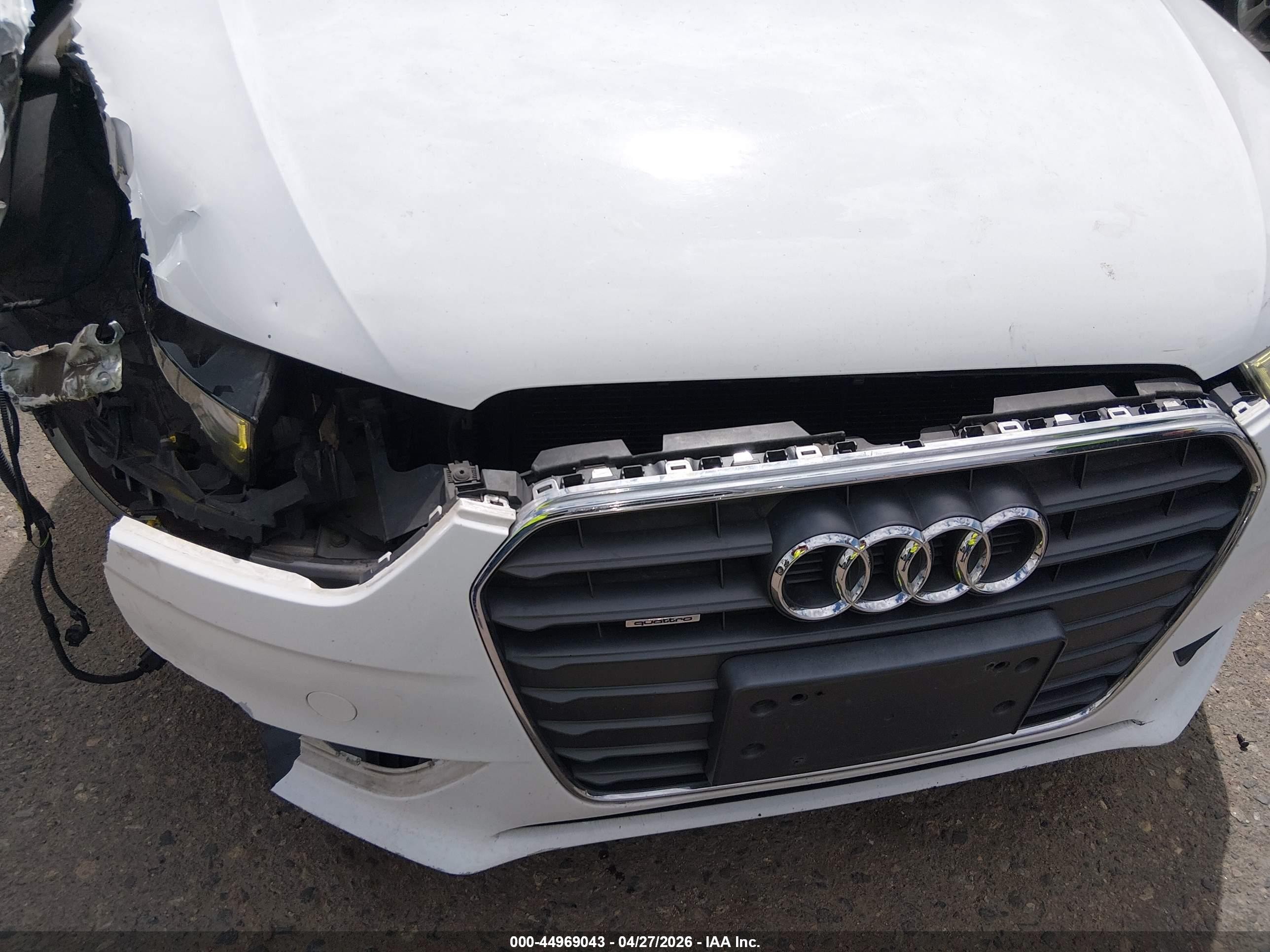 2013 Audi A4 2.0t Premium White vin: WAUFFAFL7DN024933