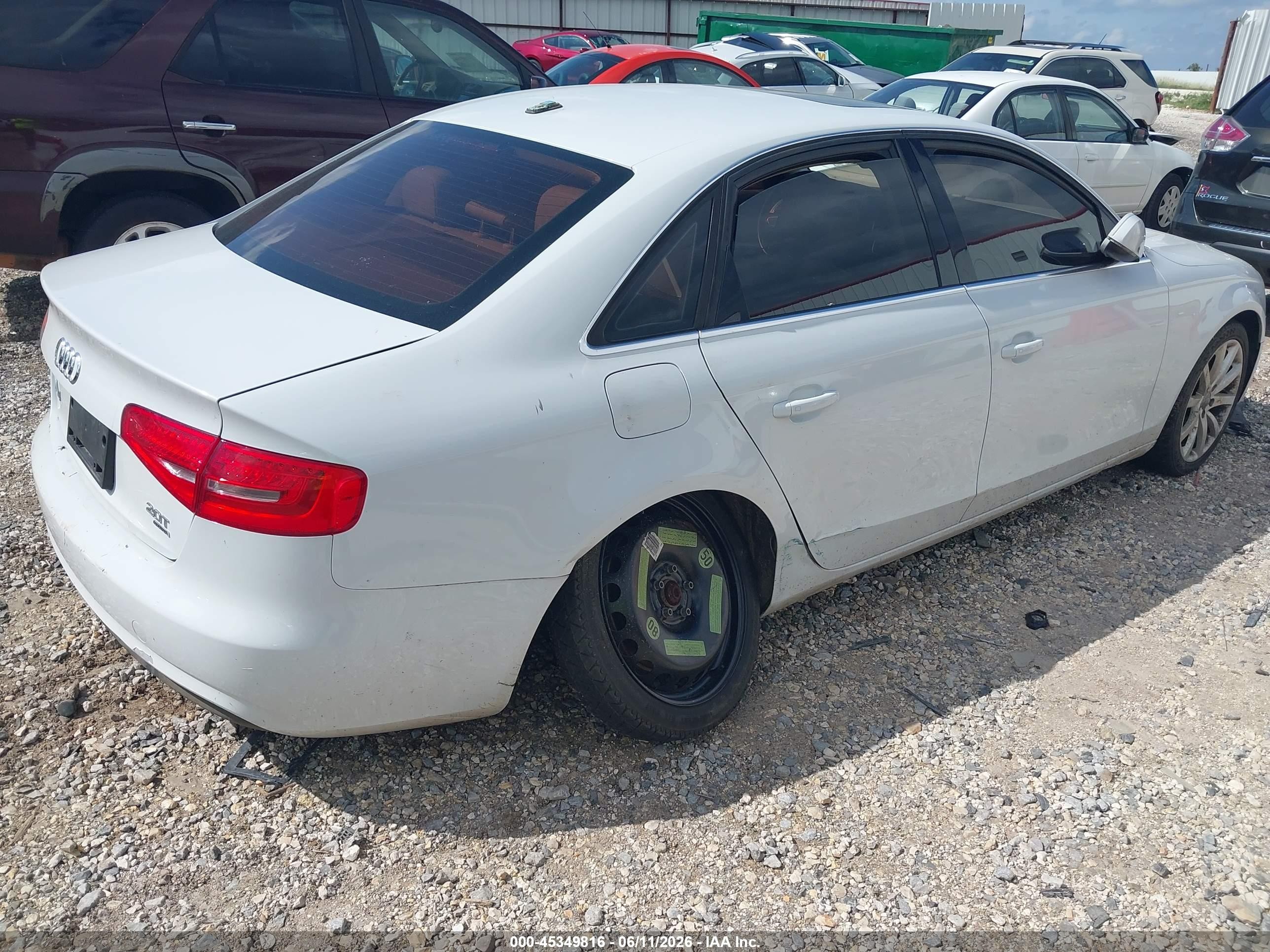 2013 Audi A4 2.0t Premium White vin: WAUFFAFL7DN029775