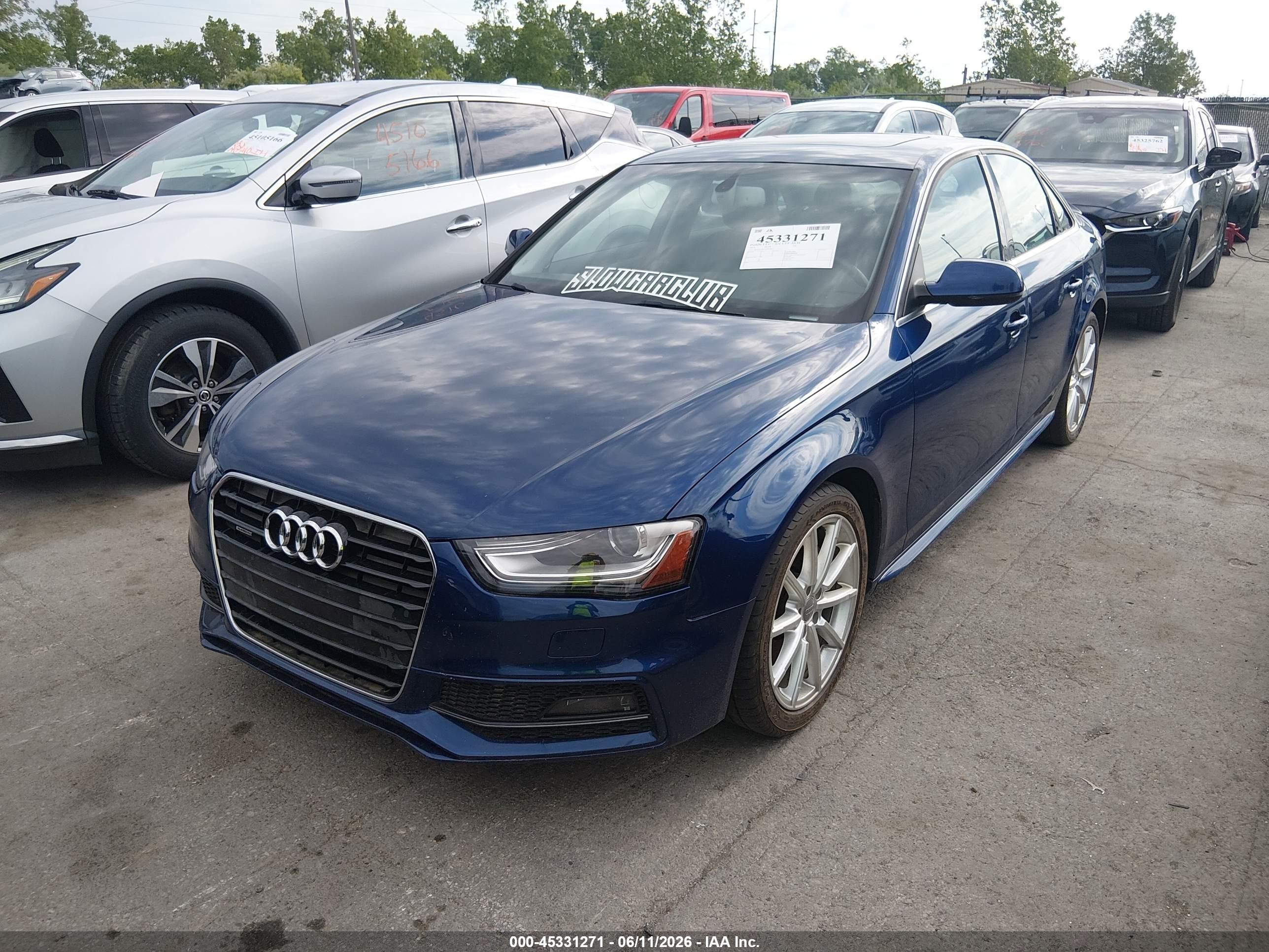 2014 Audi A4 2.0t Premium Синий vin: WAUFFAFL7EN028675
