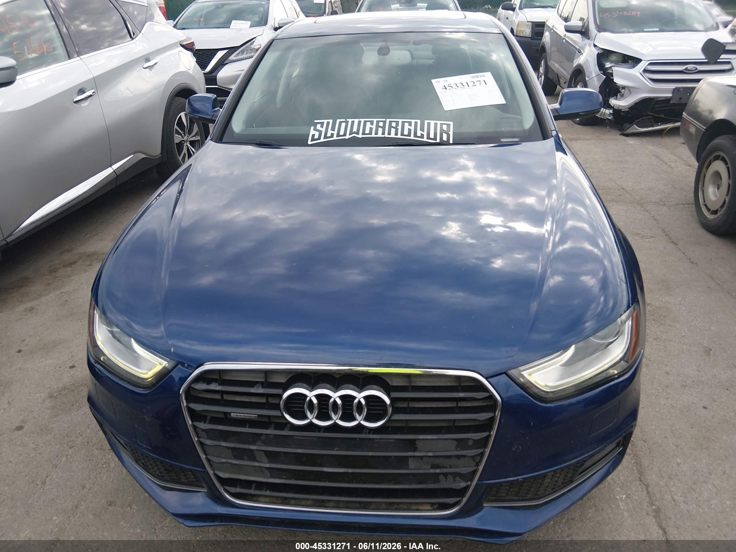 2014 Audi A4 2.0t Premium Синий vin: WAUFFAFL7EN028675