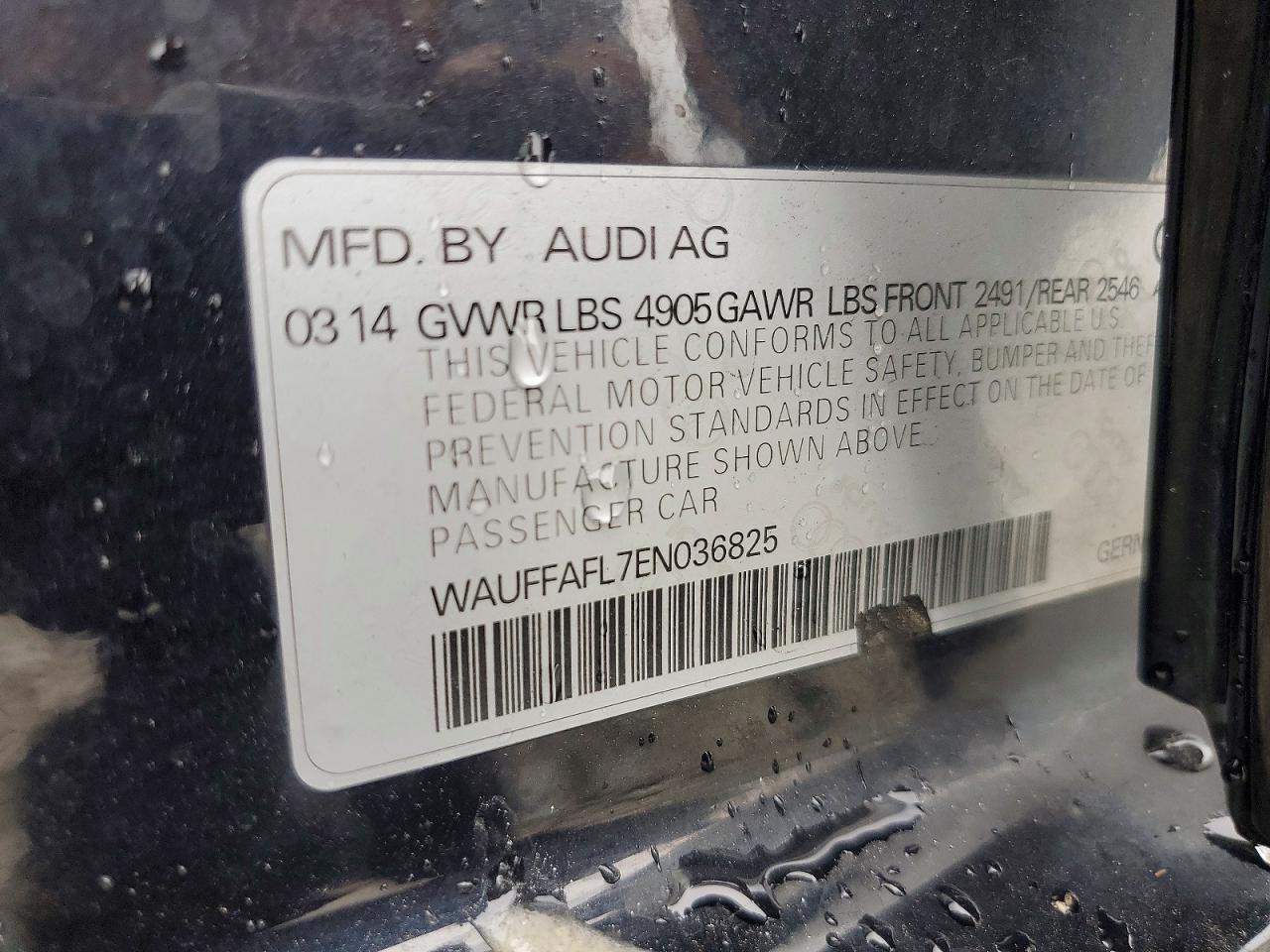2014 Audi A4 Premium Plus Black vin: WAUFFAFL7EN036825