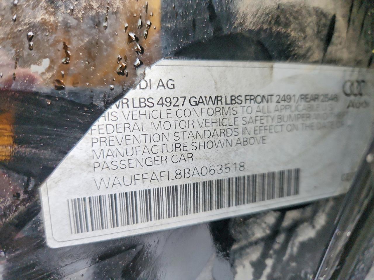 2011 Audi A4 Premium Plus Black vin: WAUFFAFL8BA063518