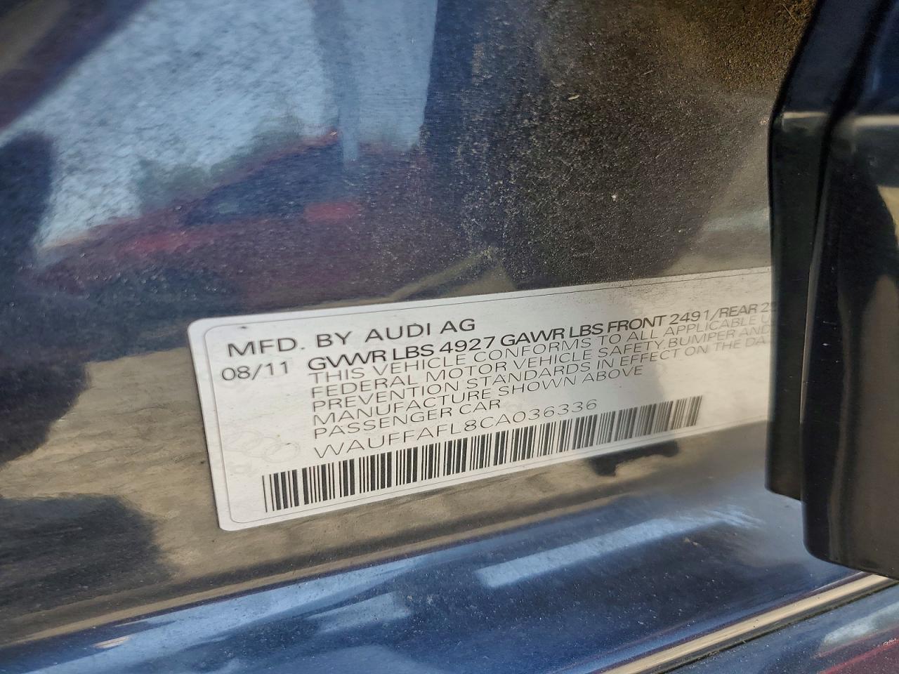 2012 Audi A4 Premium Plus Black vin: WAUFFAFL8CA036336