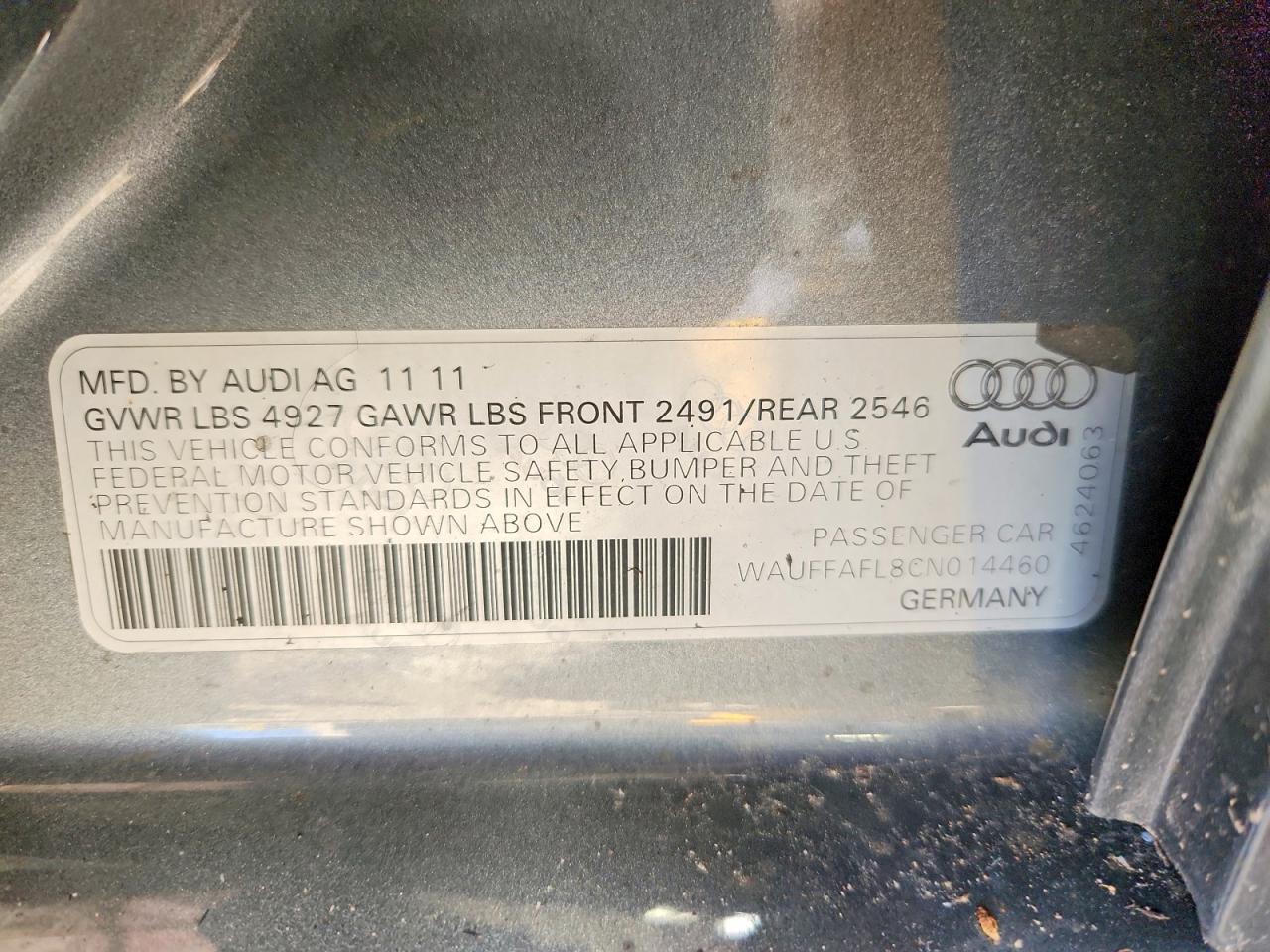 2012 Audi A4 Premium Plus Blue vin: WAUFFAFL8CN014460