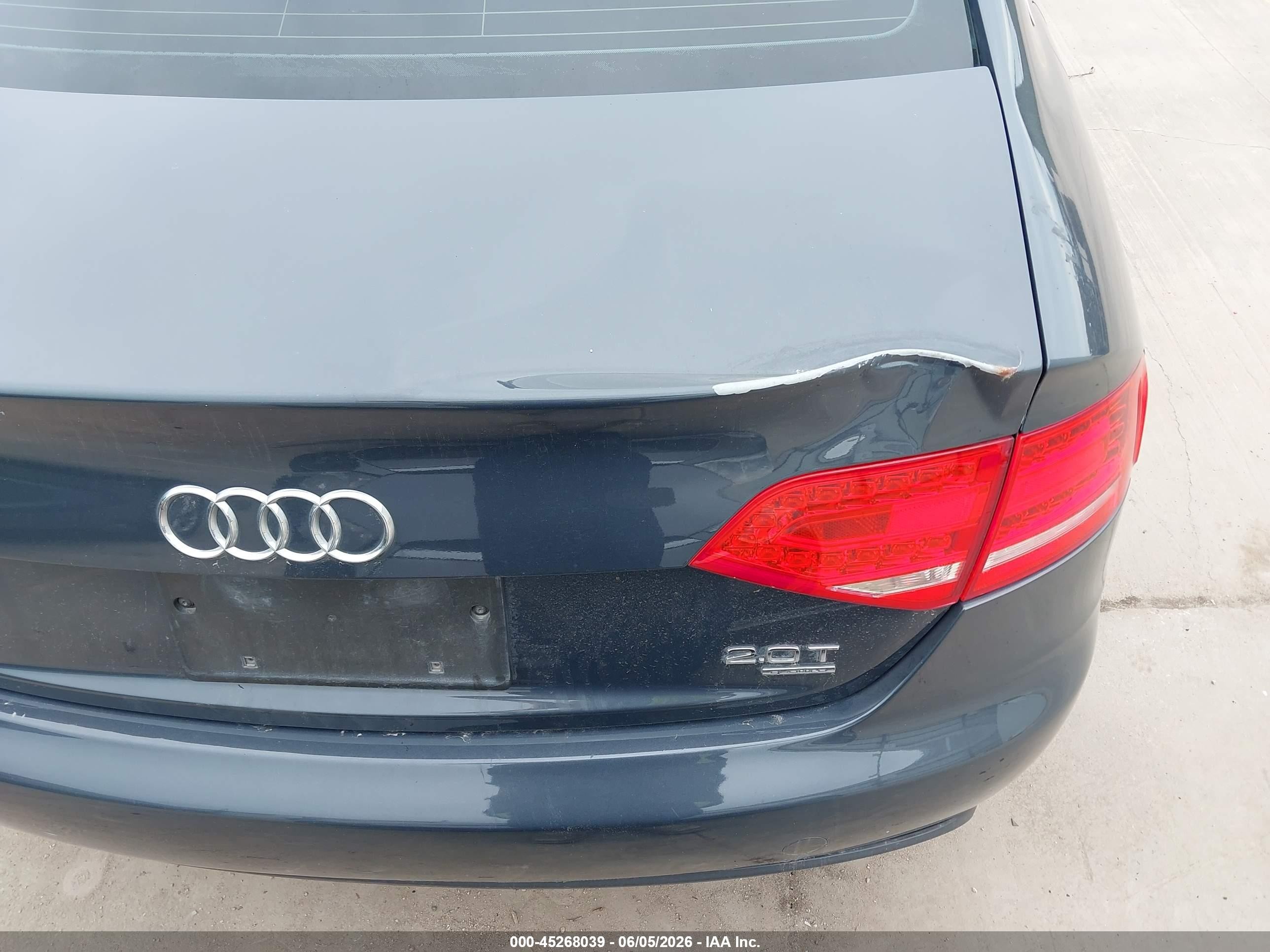 2010 Audi A4 2.0t Premium Pewter vin: WAUFFAFL9AN013217