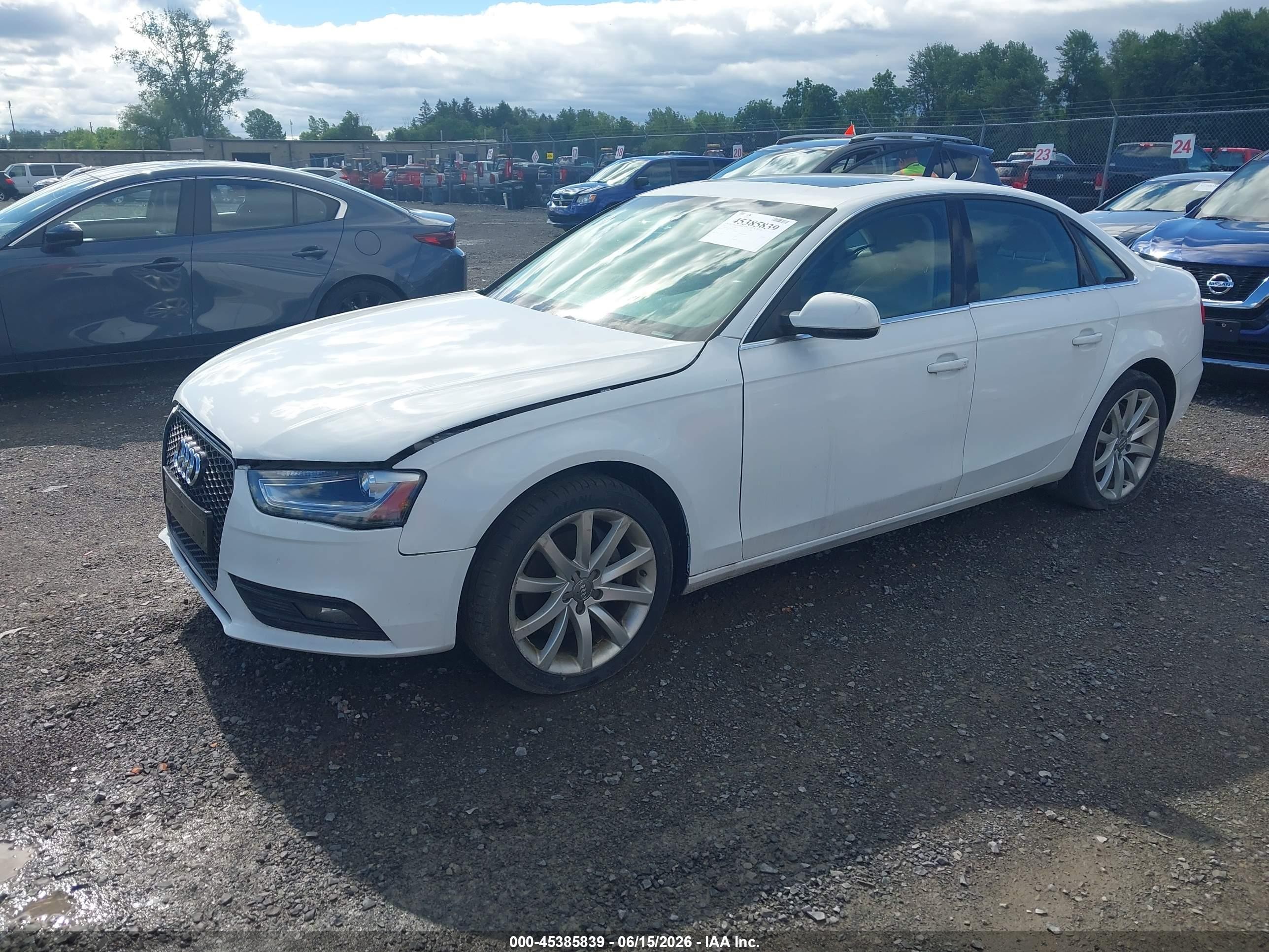 2013 Audi A4 2.0t Premium White vin: WAUFFAFL9DN008376