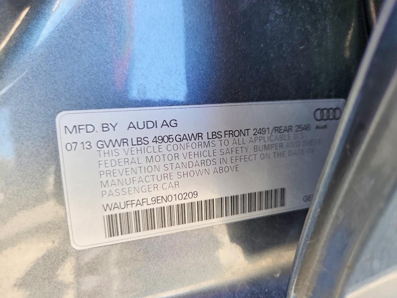 2014 Audi A4 Premium Plus Silver vin: WAUFFAFL9EN010209