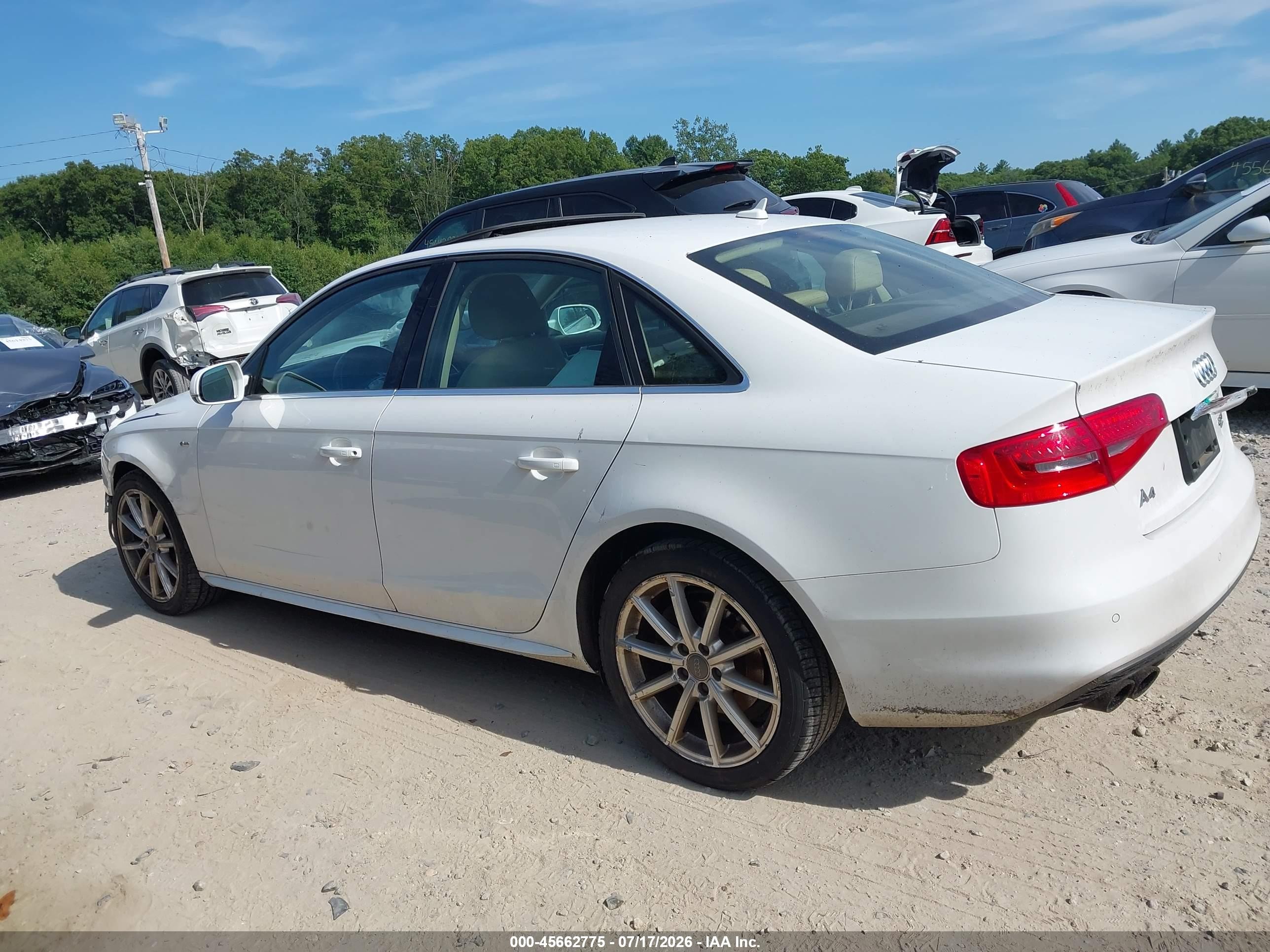 2014 Audi A4 2.0t Premium White vin: WAUFFAFL9EN015488