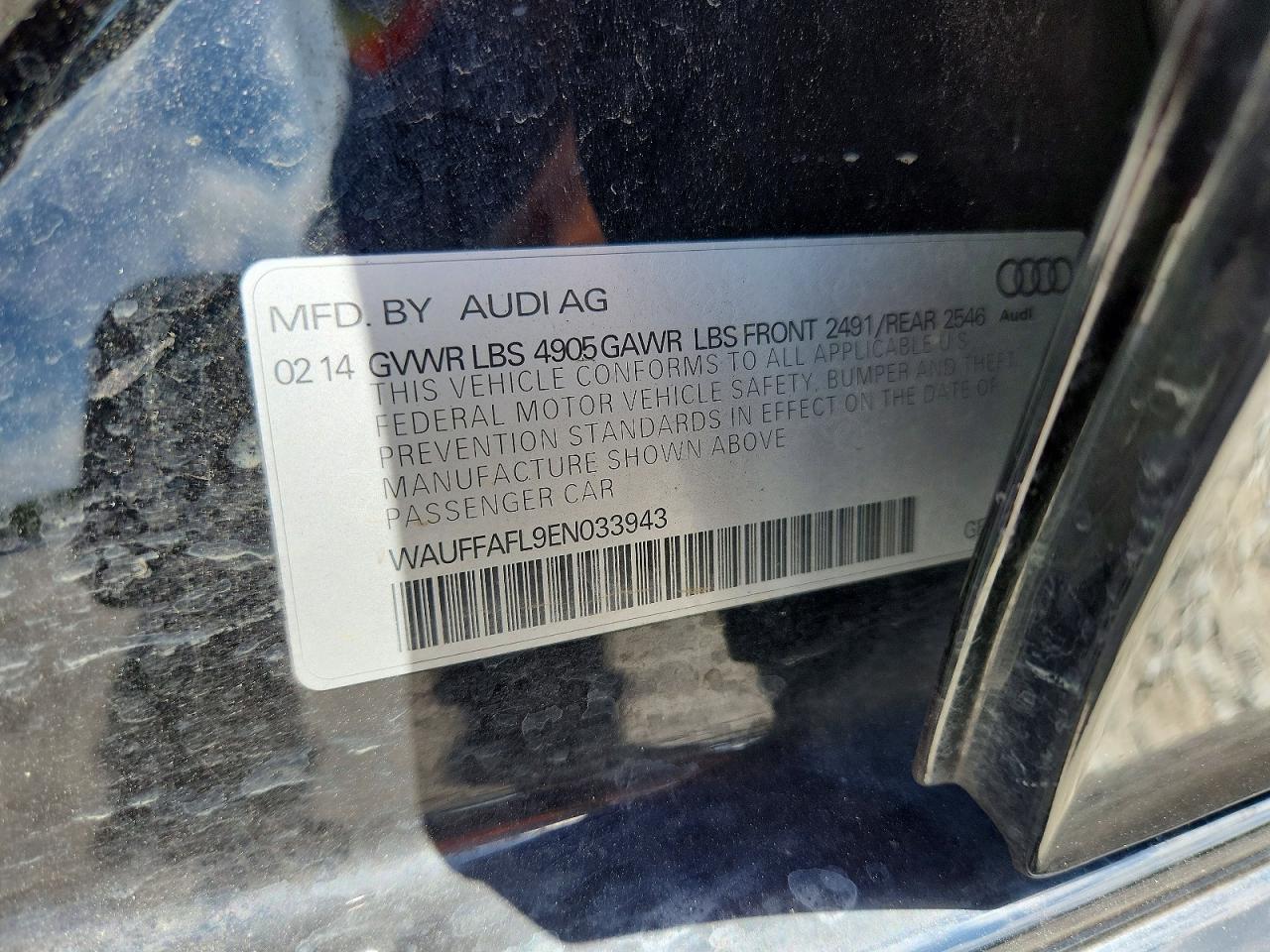 2014 Audi A4 Premium Plus Black vin: WAUFFAFL9EN033943