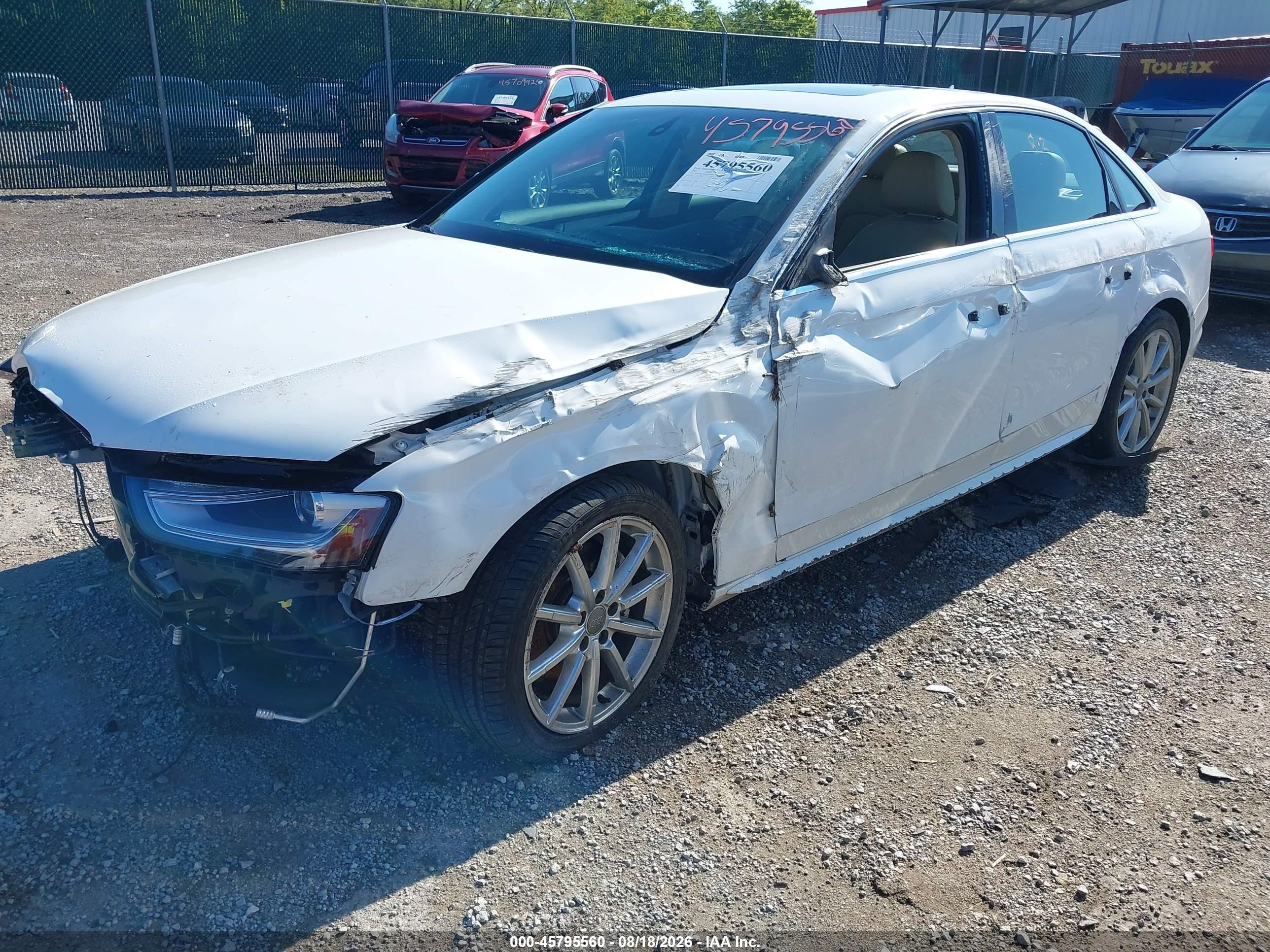 2016 Audi A4 Premium Plus White vin: WAUFFAFL9GA004081