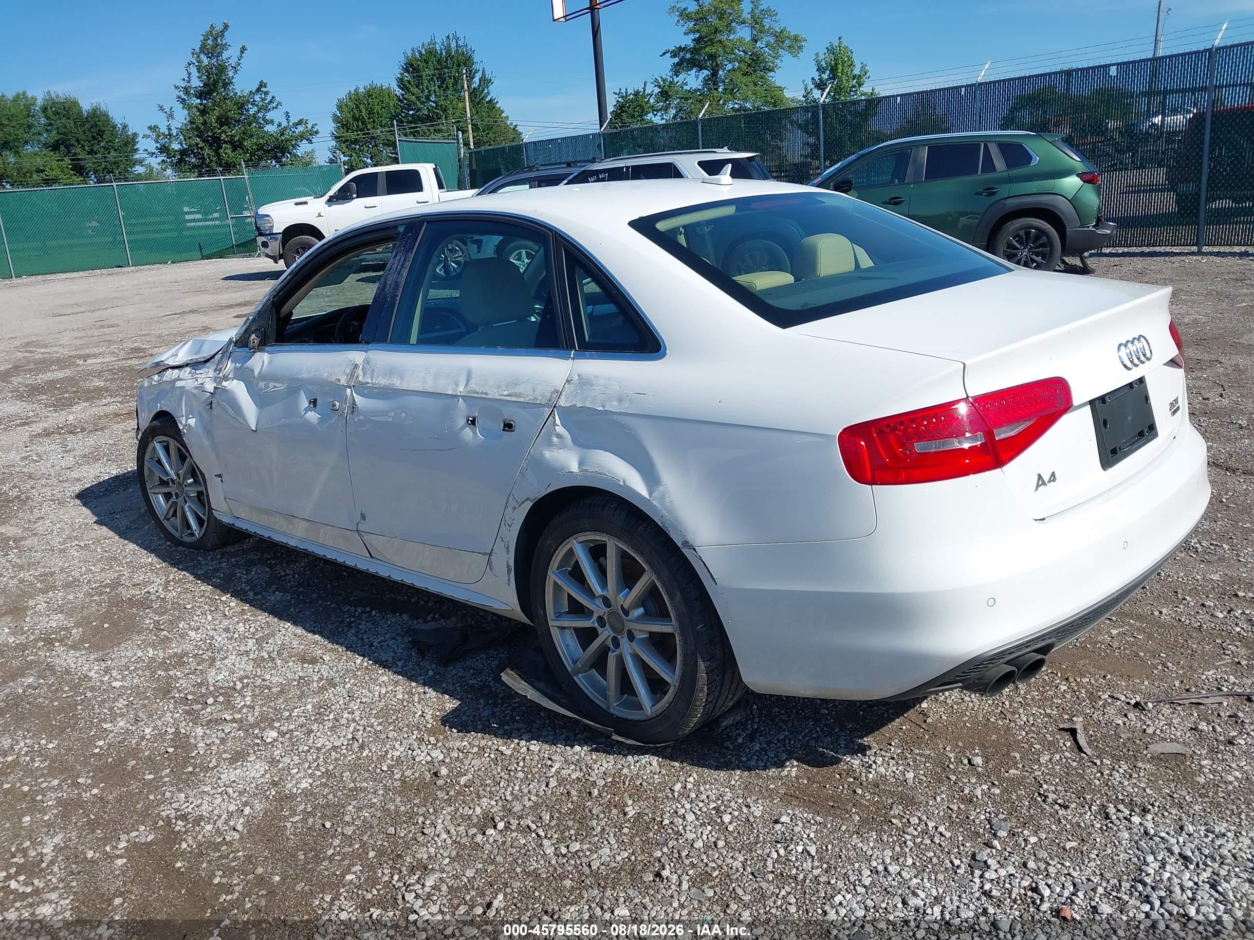2016 Audi A4 Premium Plus White vin: WAUFFAFL9GA004081