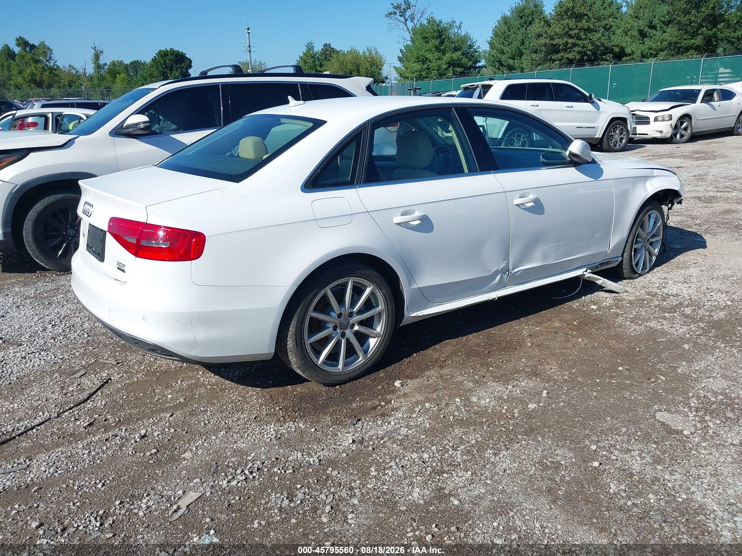 2016 Audi A4 Premium Plus White vin: WAUFFAFL9GA004081