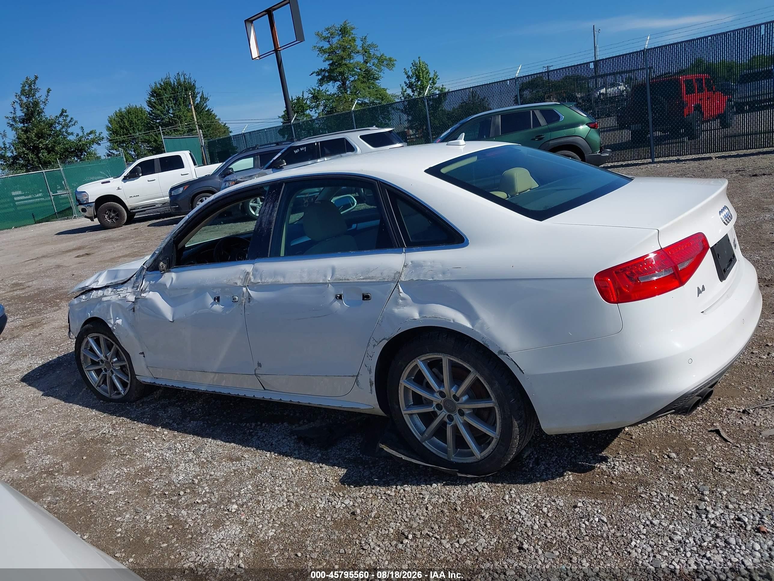 2016 Audi A4 Premium Plus White vin: WAUFFAFL9GA004081