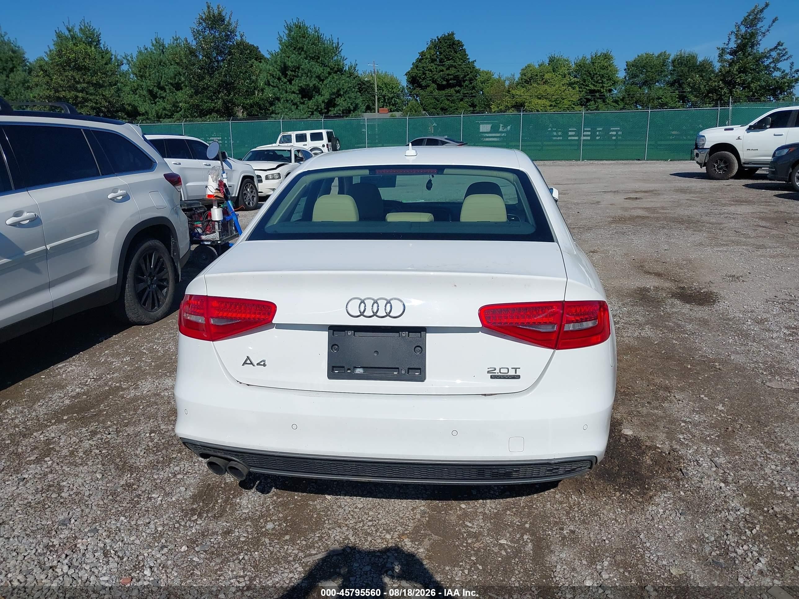 2016 Audi A4 Premium Plus White vin: WAUFFAFL9GA004081