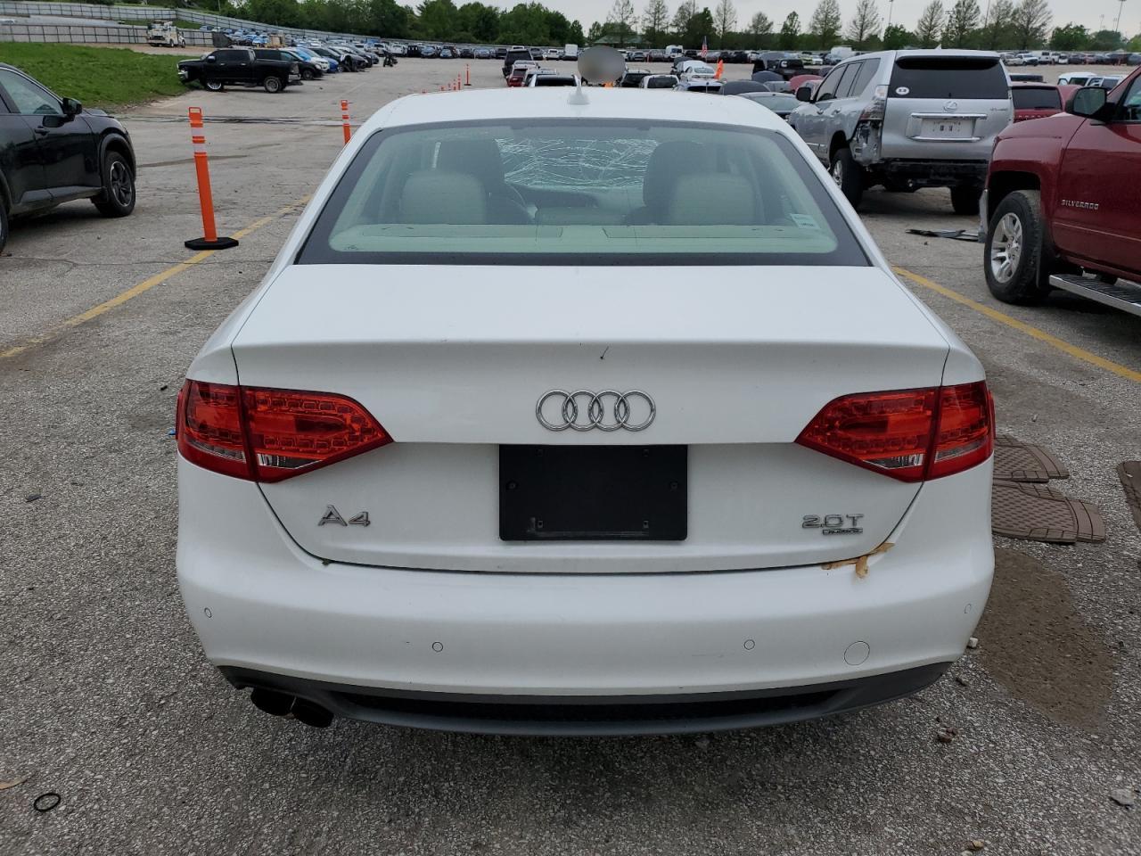 2012 Audi A4 Premium Plus   White vin: WAUFFAFLXCN011690