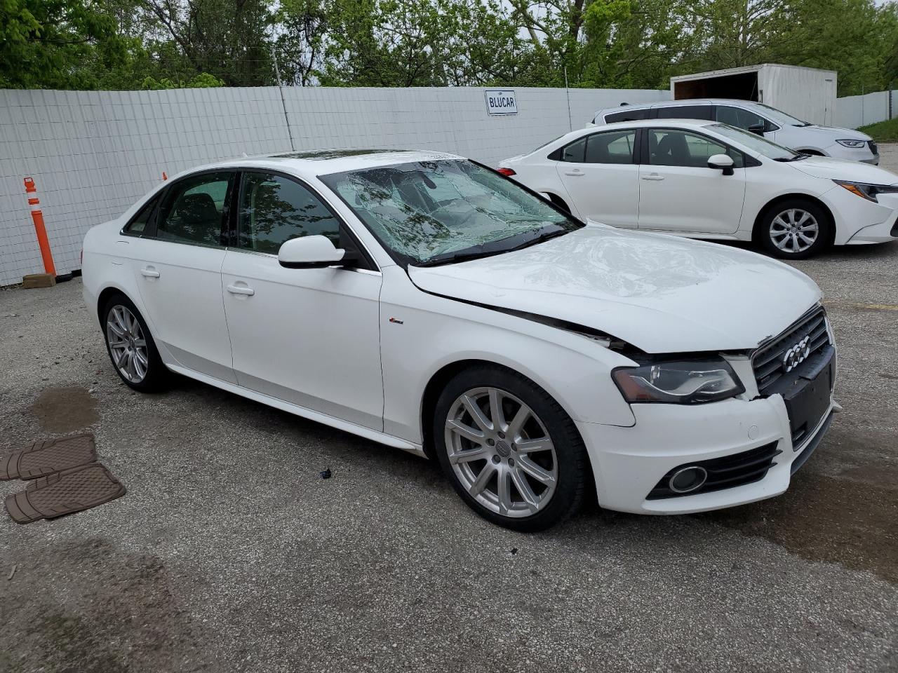 2012 Audi A4 Premium Plus   White vin: WAUFFAFLXCN011690