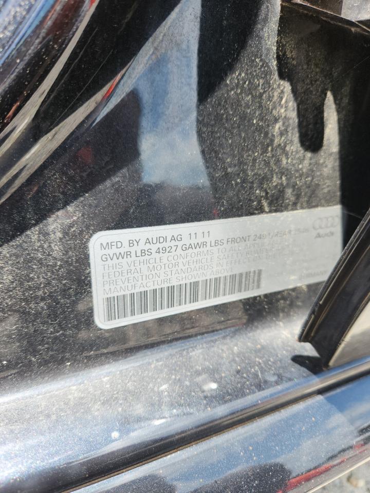 2012 Audi A4 Premium Plus Black vin: WAUFFAFLXCN014282