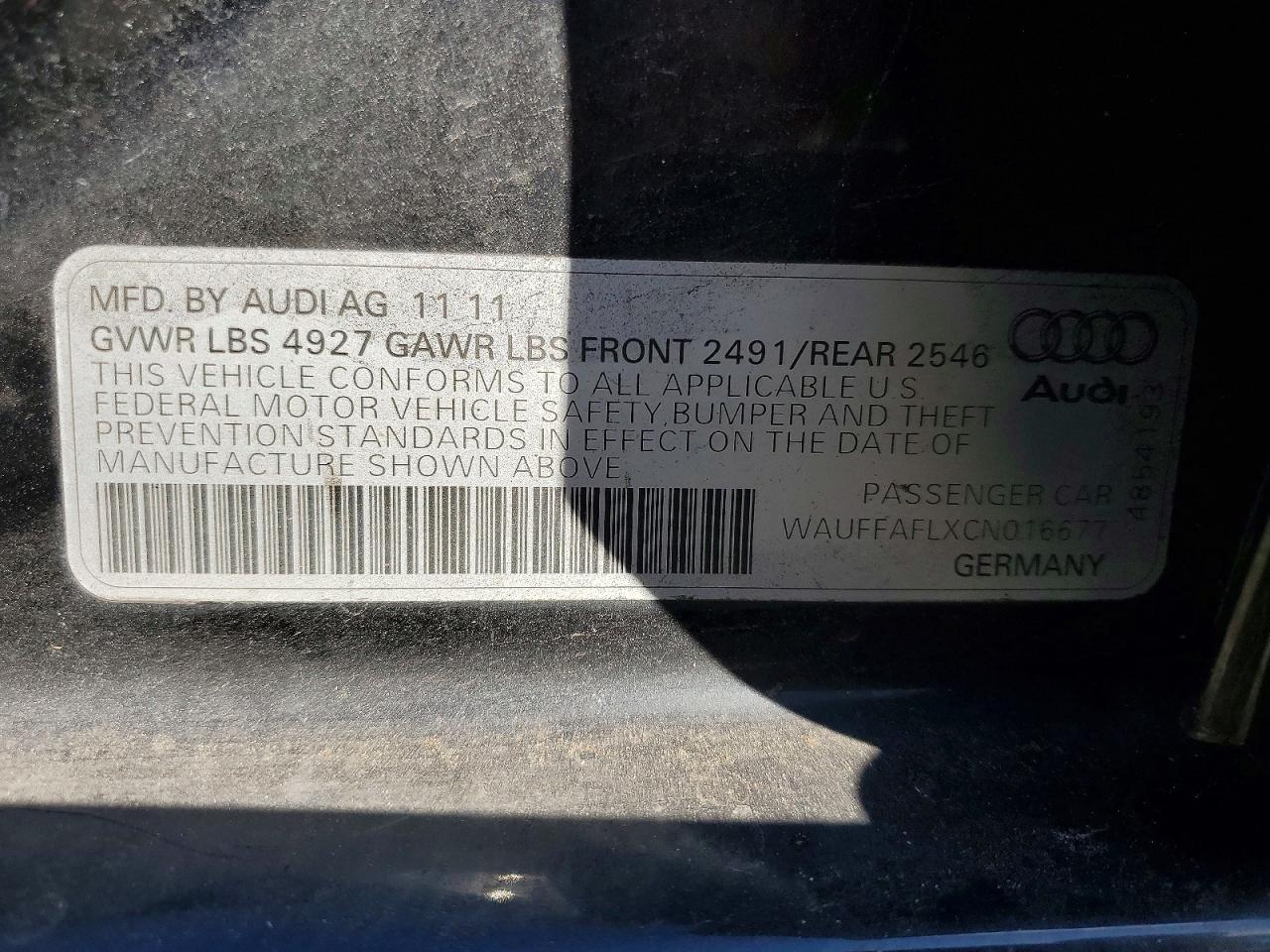 2012 Audi A4 Premium Plus Blue vin: WAUFFAFLXCN016677
