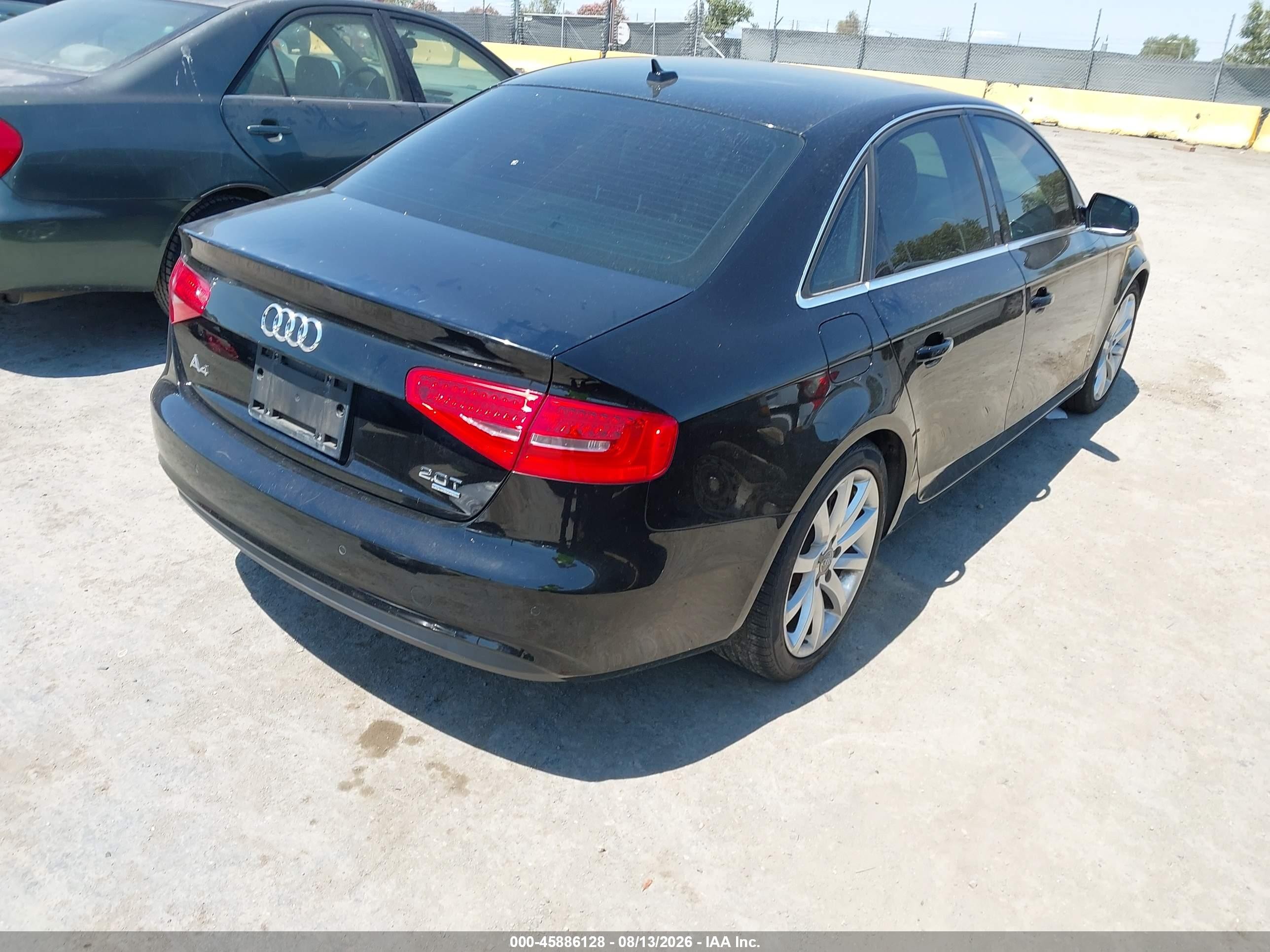 2013 Audi A4 Premium Plus Black vin: WAUFFAFLXDN011013