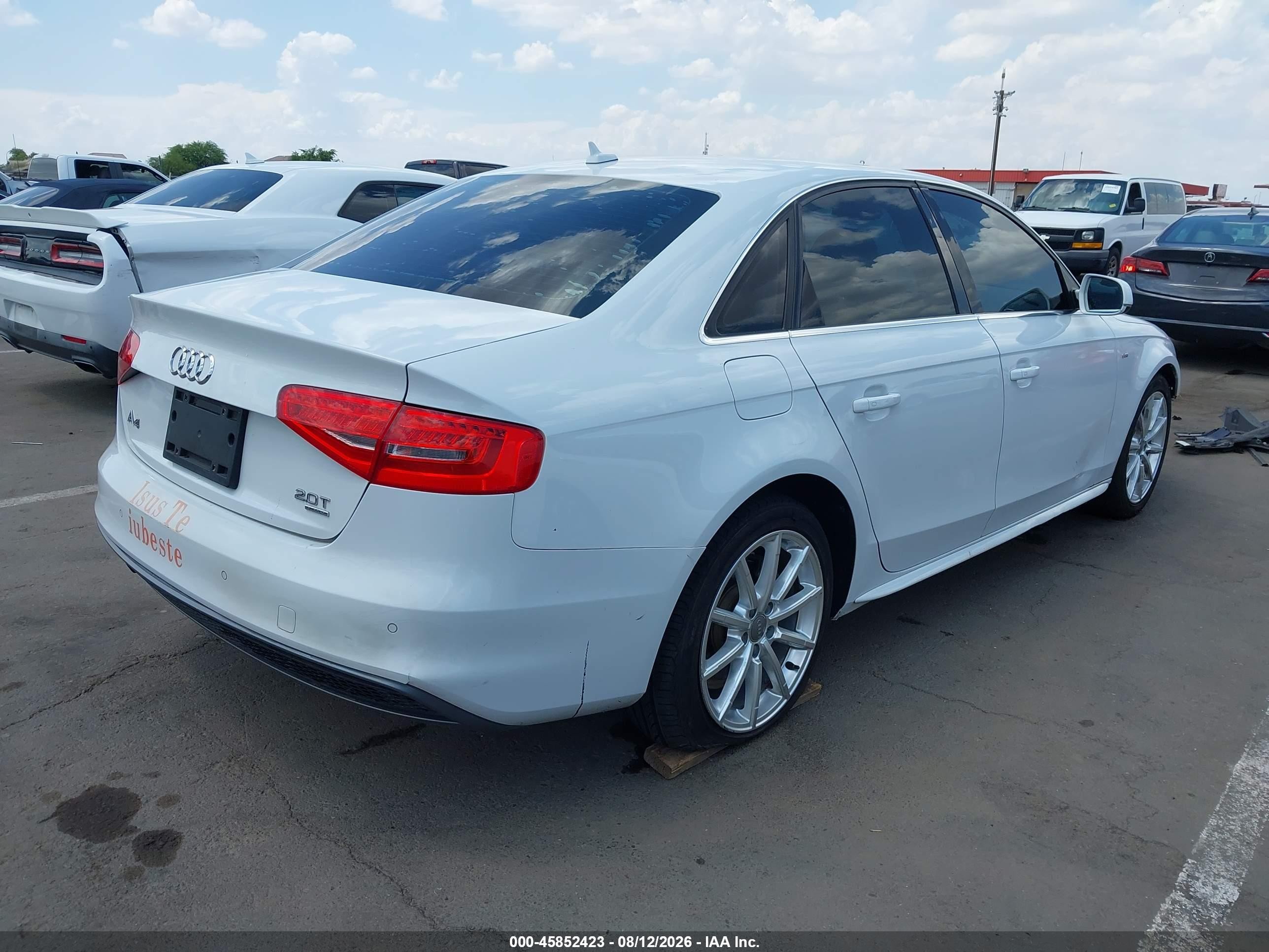 2015 Audi A4 2.0t Premium White vin: WAUFFAFLXFN009149