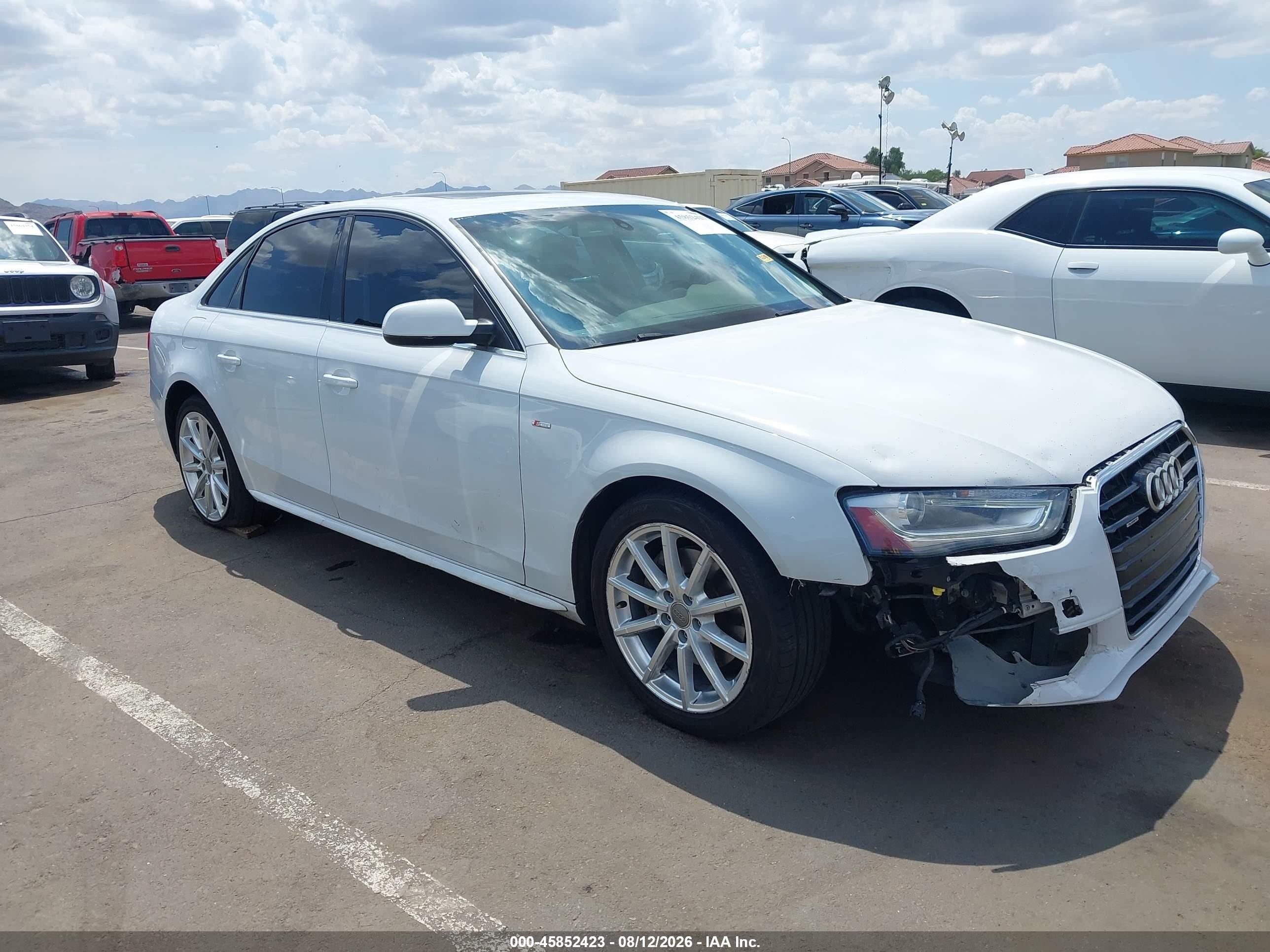 2015 Audi A4 2.0t Premium White vin: WAUFFAFLXFN009149