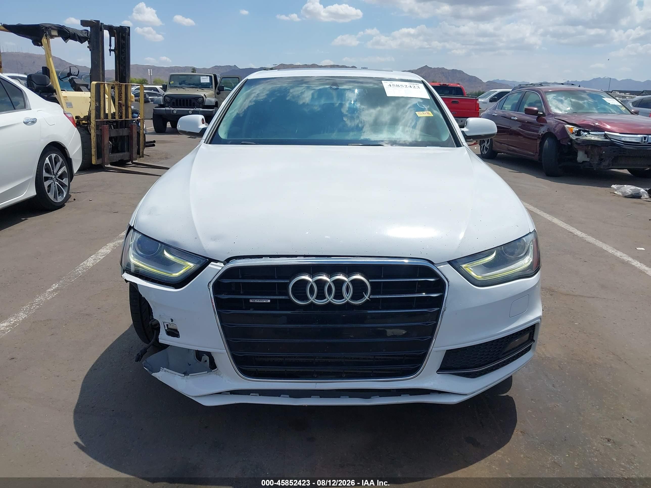 2015 Audi A4 2.0t Premium White vin: WAUFFAFLXFN009149