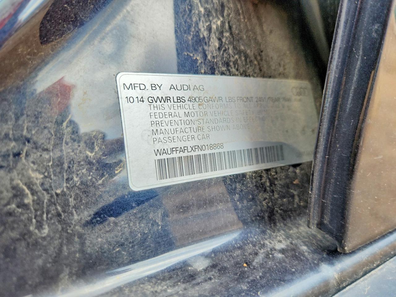2015 Audi A4 Premium Plus Blue vin: WAUFFAFLXFN018868