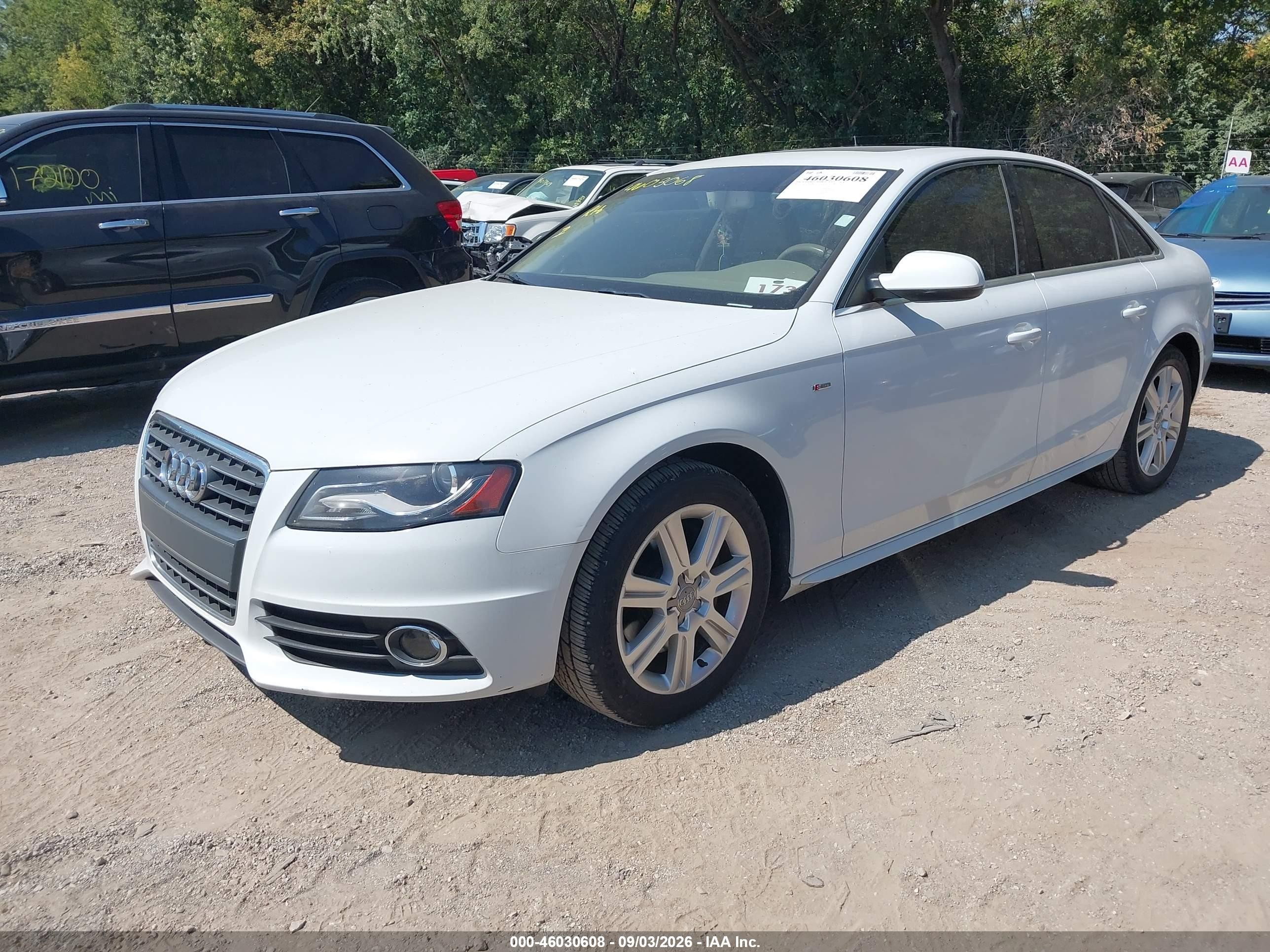 2012 Audi A4 2.0t Premium White vin: WAUFFBFL4CA115413