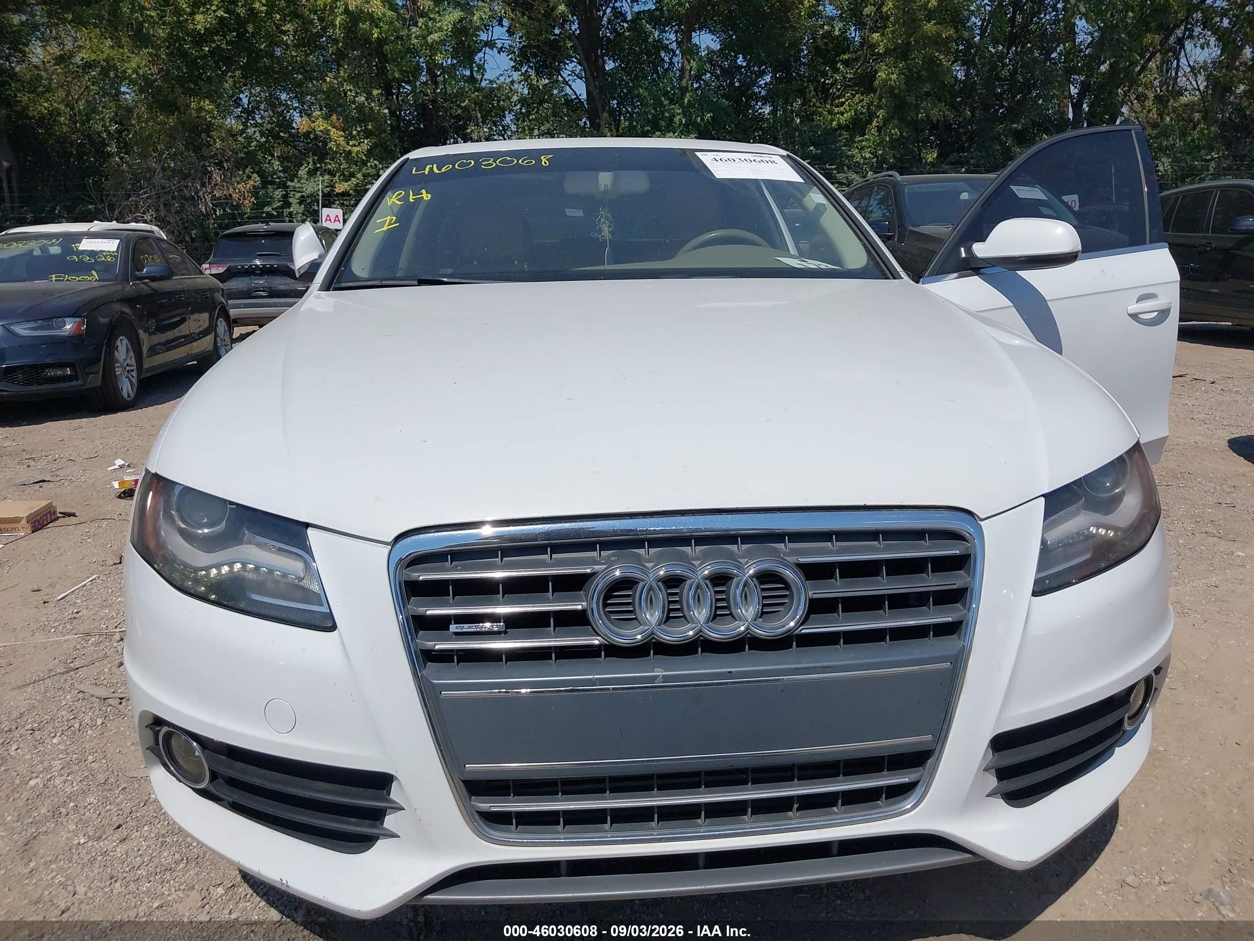 2012 Audi A4 2.0t Premium White vin: WAUFFBFL4CA115413