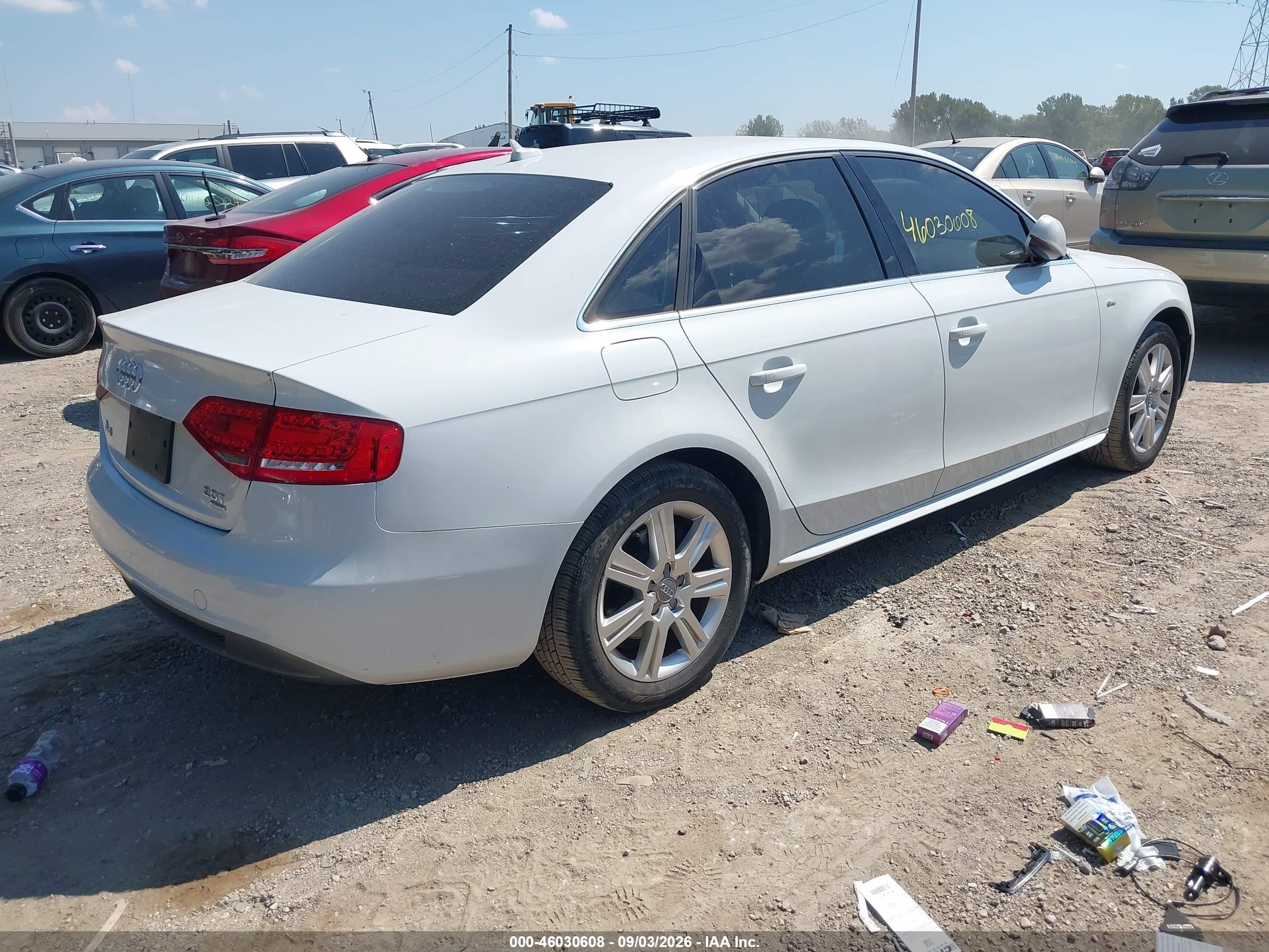 2012 Audi A4 2.0t Premium White vin: WAUFFBFL4CA115413